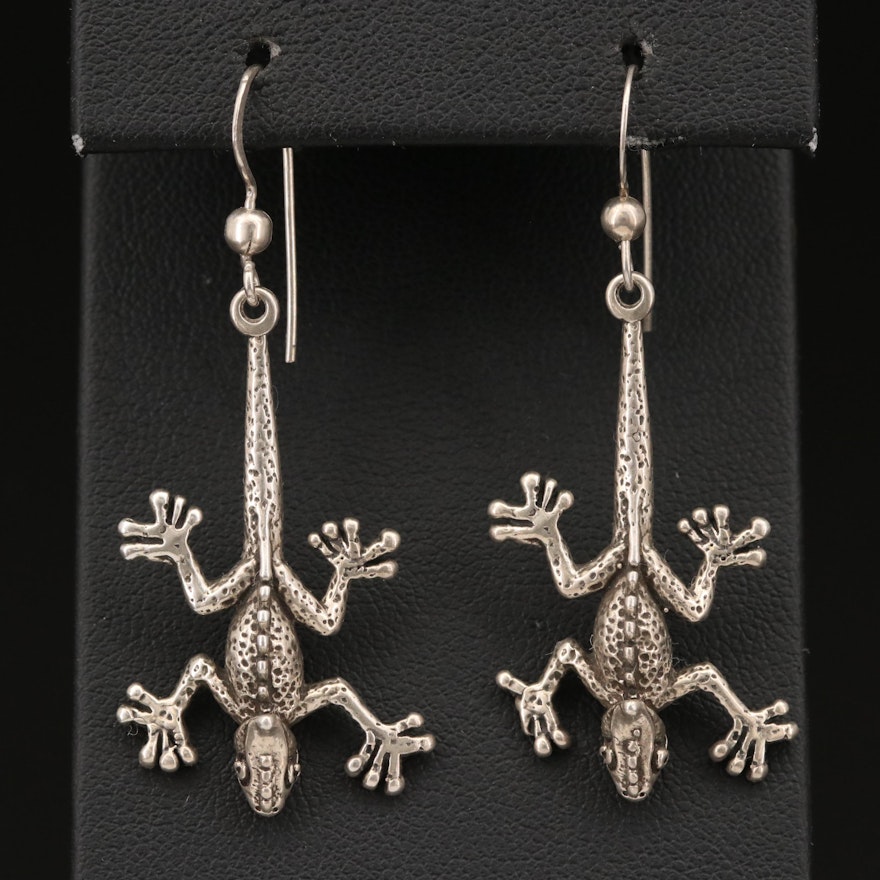 Sterling Silver Iguana Earrings