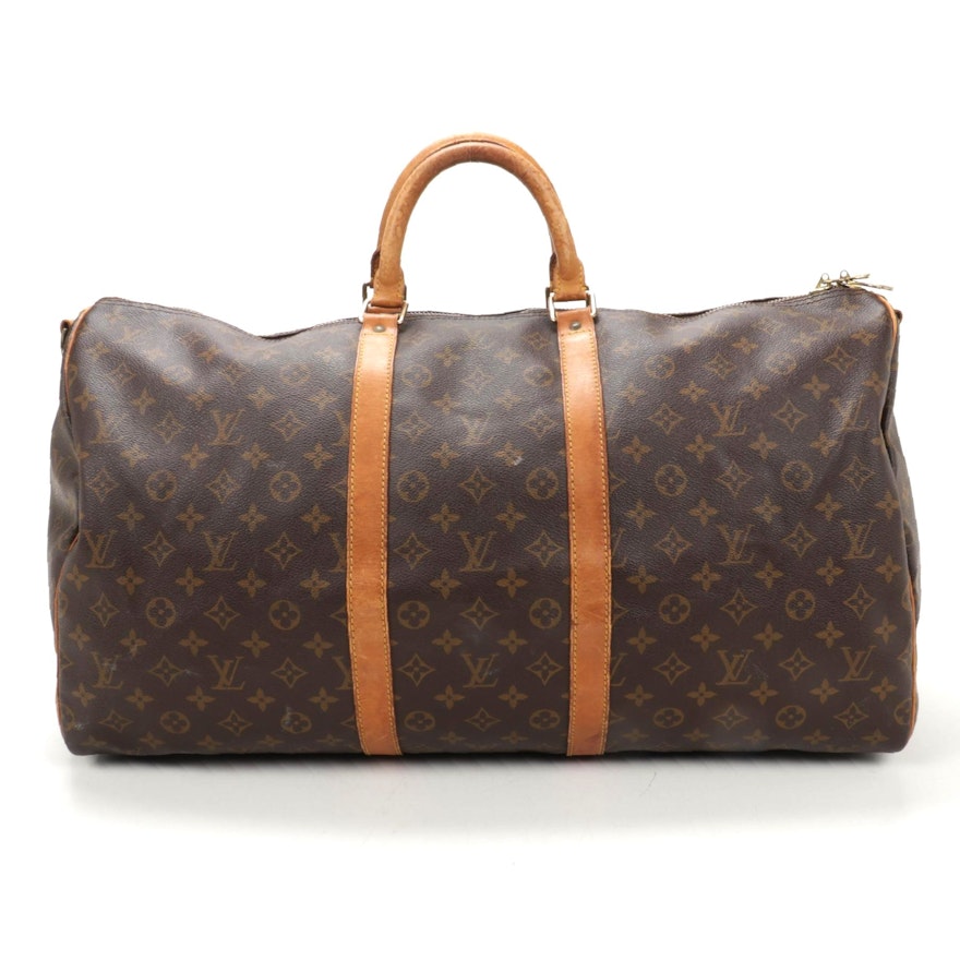 Louis Vuitton Keepall Bandoliere 55 Duffel in Monogram Canvas and Leather