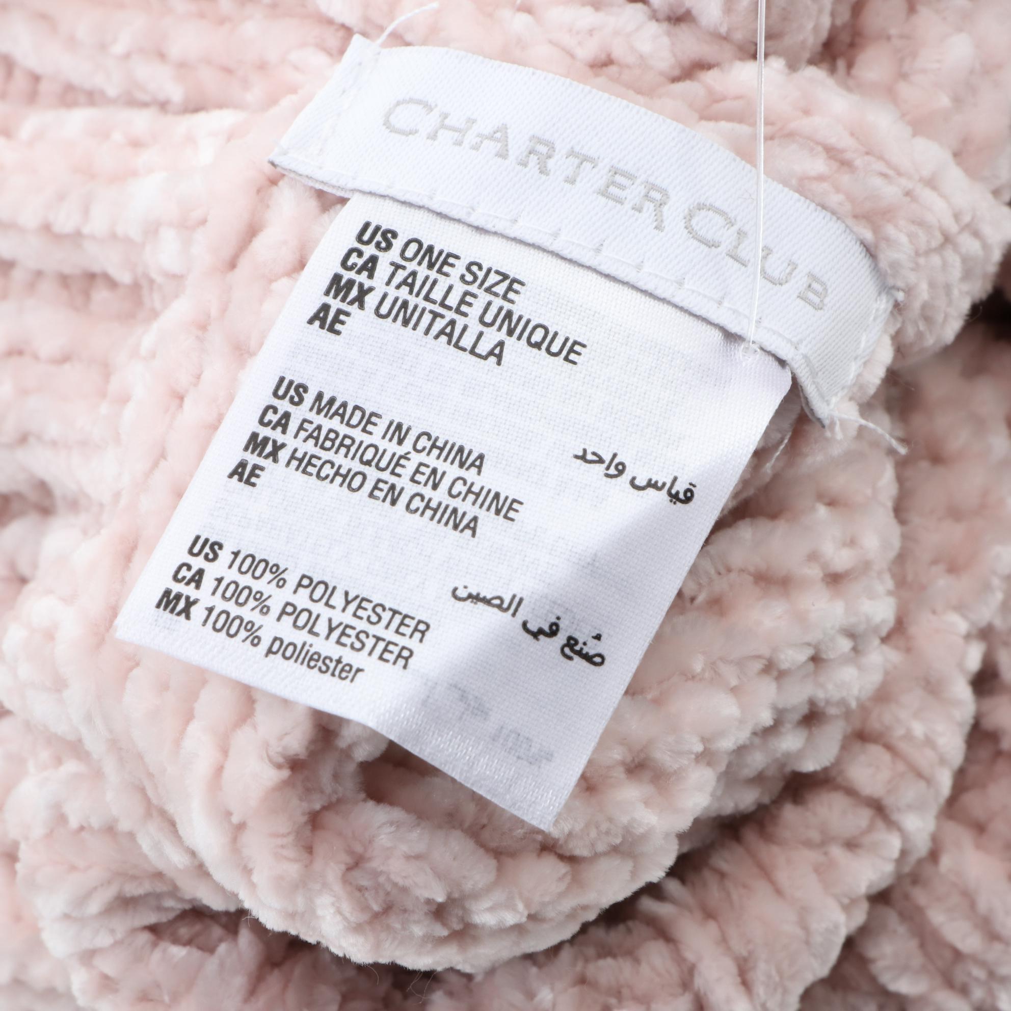 Charter Club Blush Scarf and Beanie Set with INC White Faux Fur Earmuffs