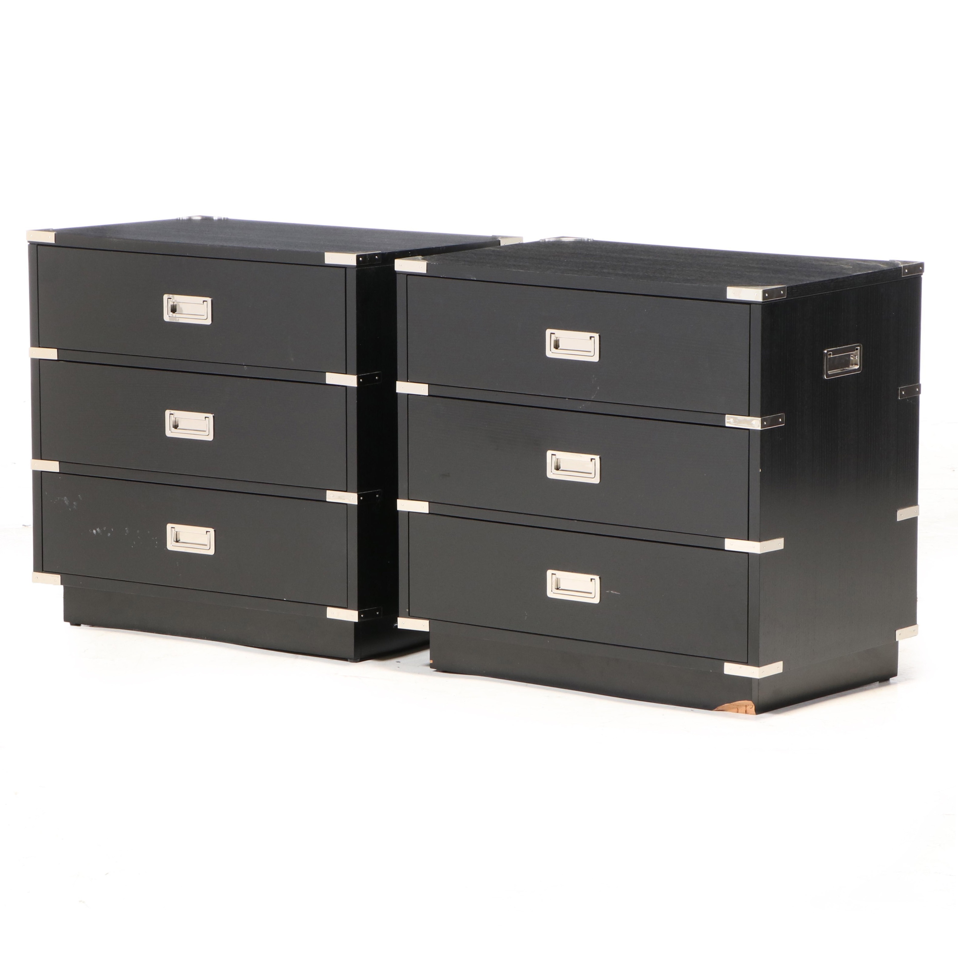 Pair of Lexington "Black Ice" Nightstands