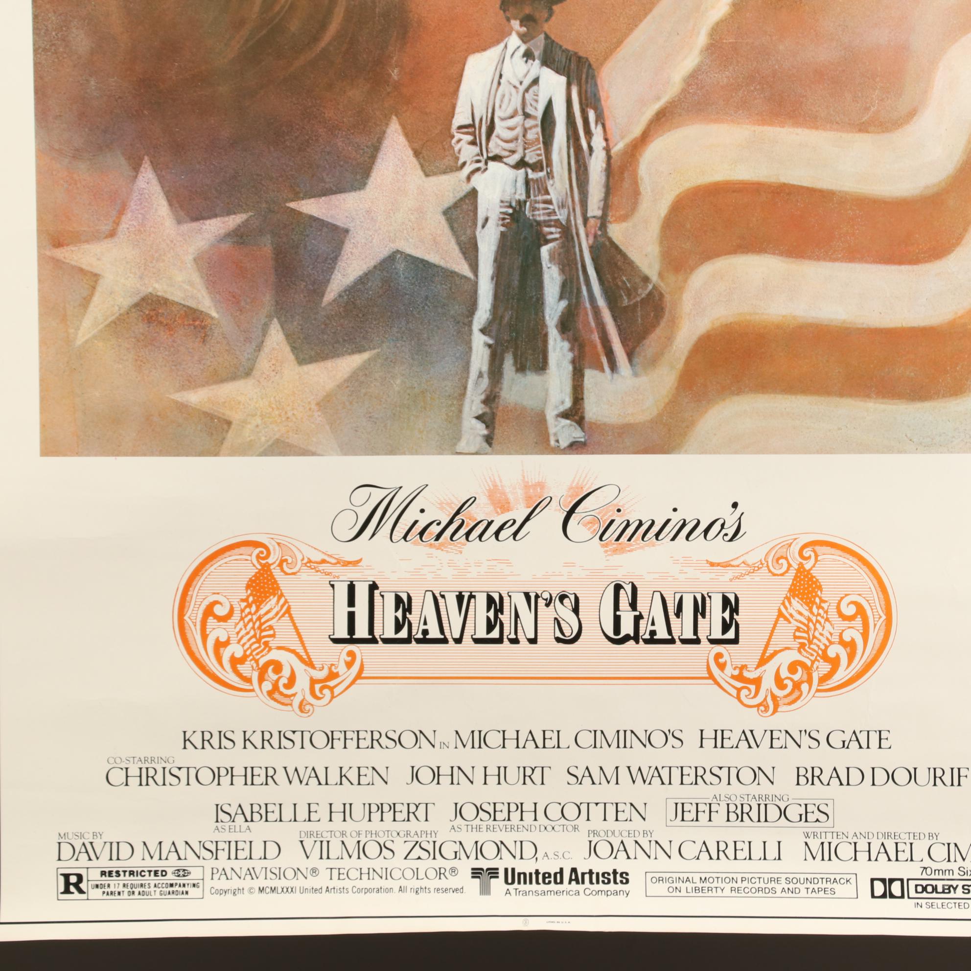 "Heaven's Gate" Halftone 30" x 40" Movie Poster, 1981