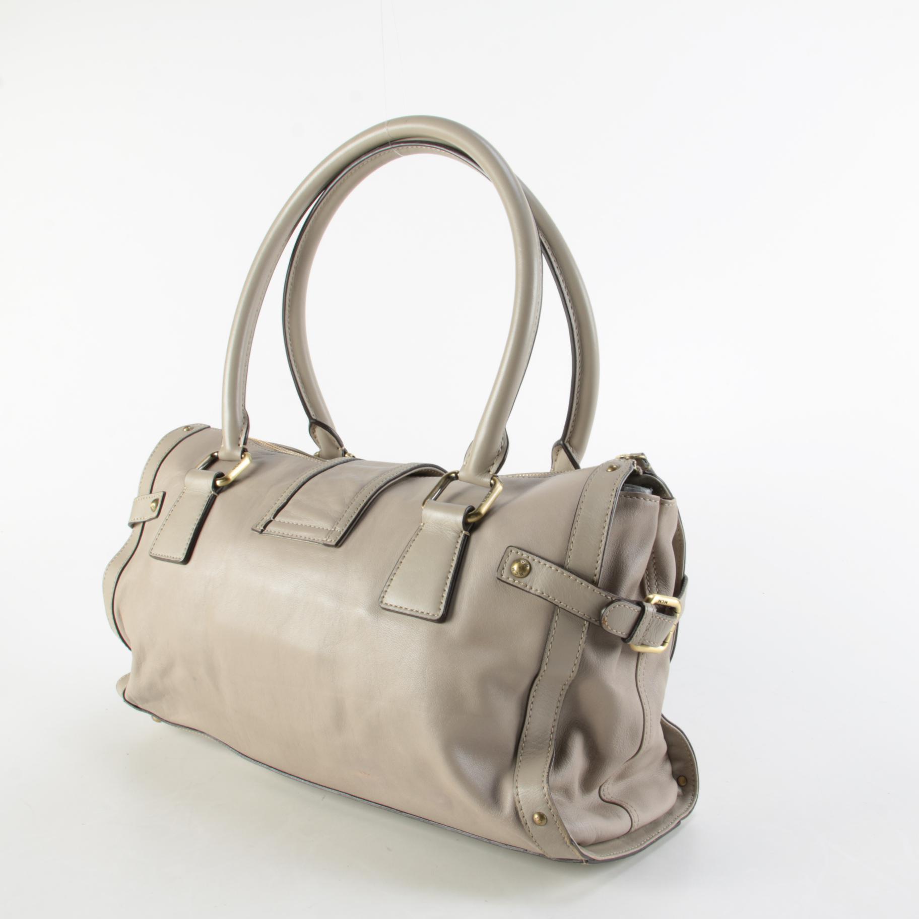 MCM Taupe Gray Leather Shoulder Bag