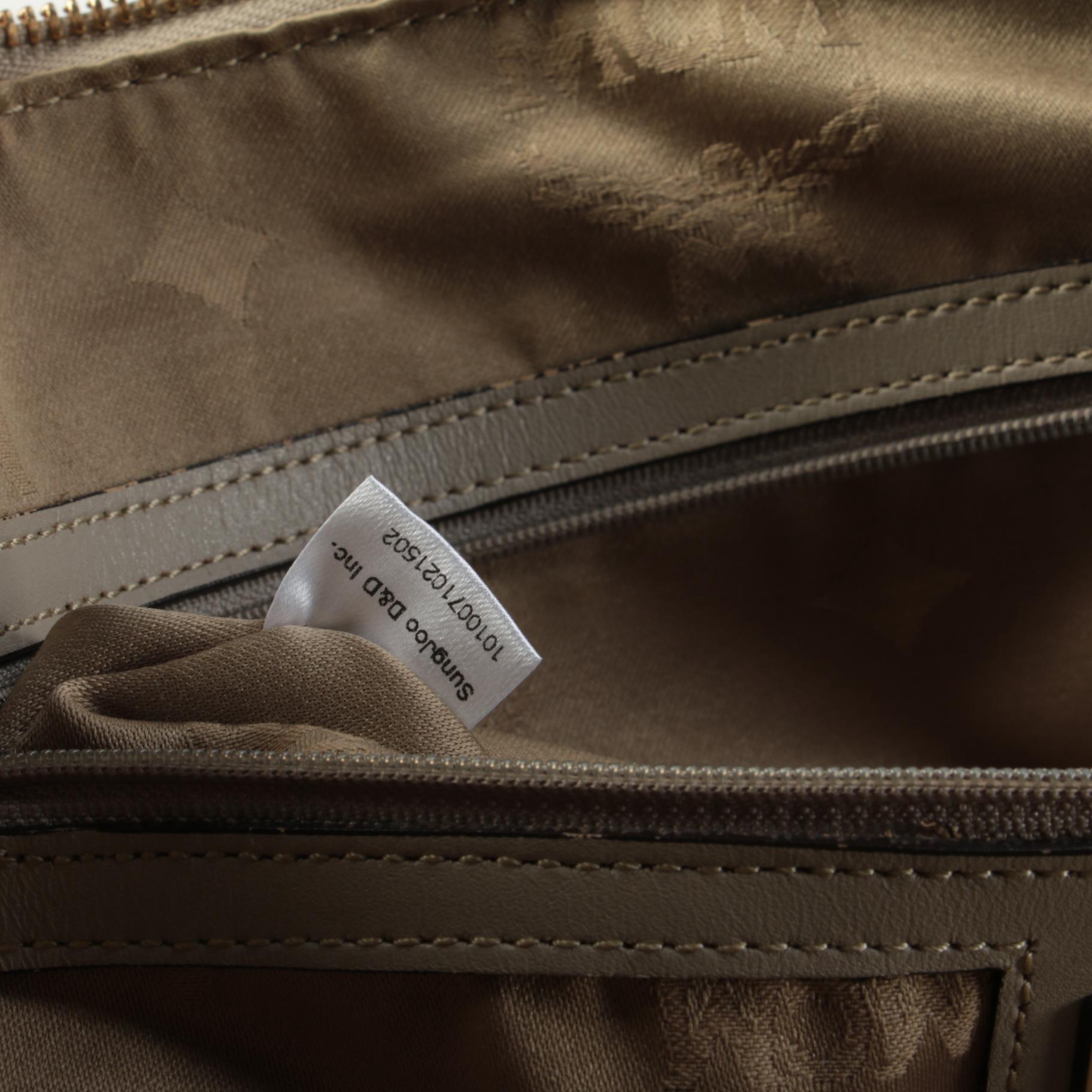 MCM Taupe Gray Leather Shoulder Bag