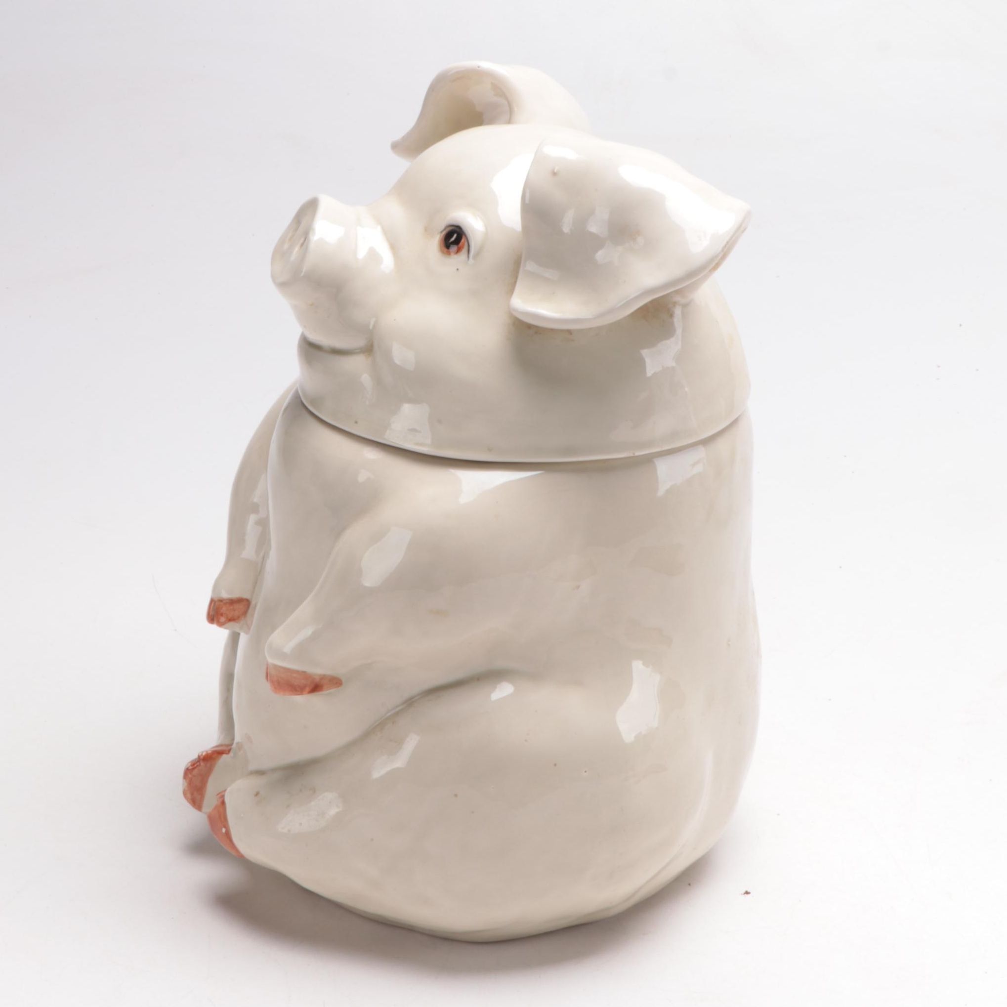 Fitz and Floyd Pig Shaped Ceramic Cookie Jar, 1970s