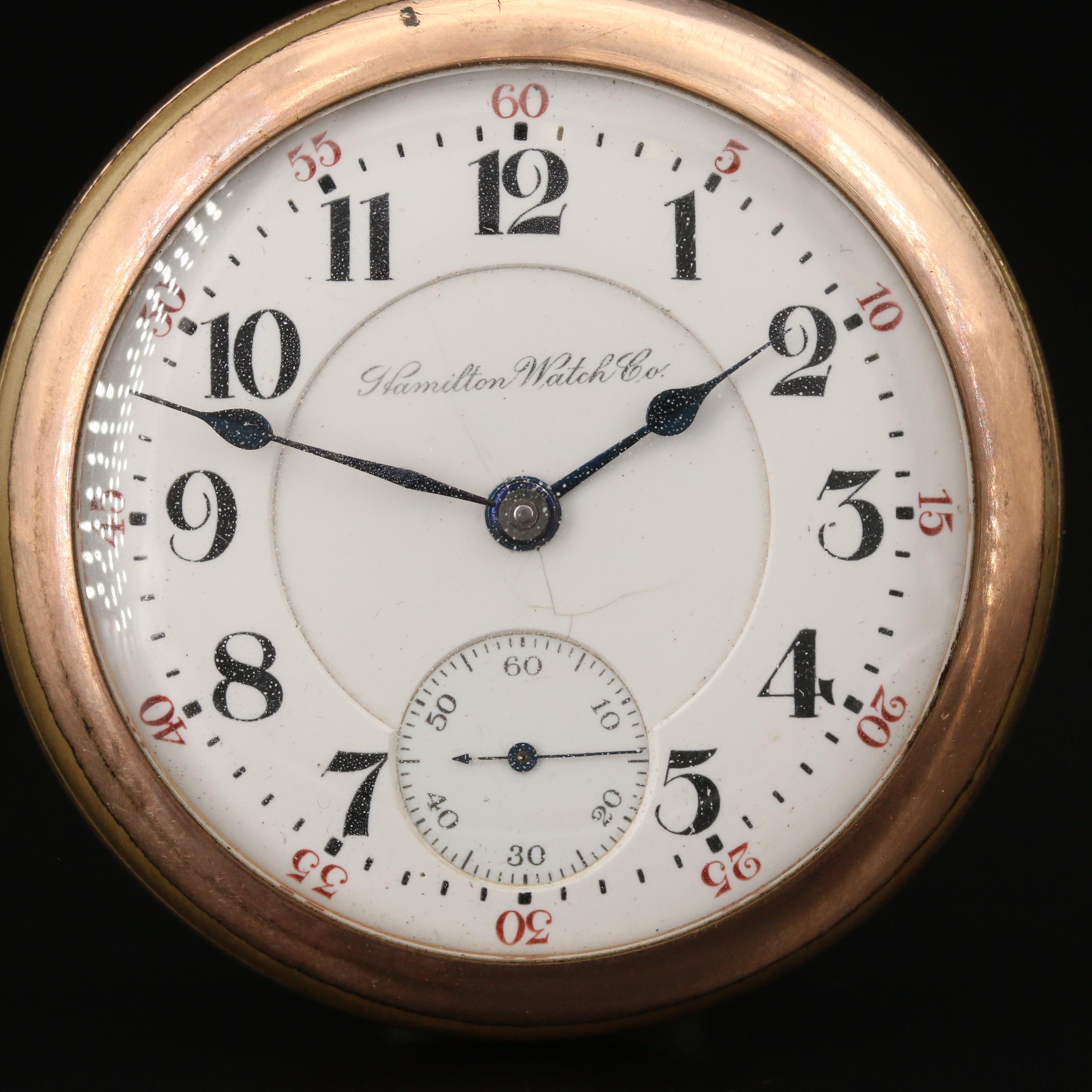 1903 Hamilton "The Banner" Railroad Grade Gold Filled Pocket Watch