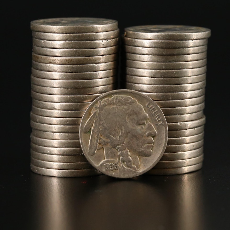 Roll of Forty 1936 Buffalo Nickels