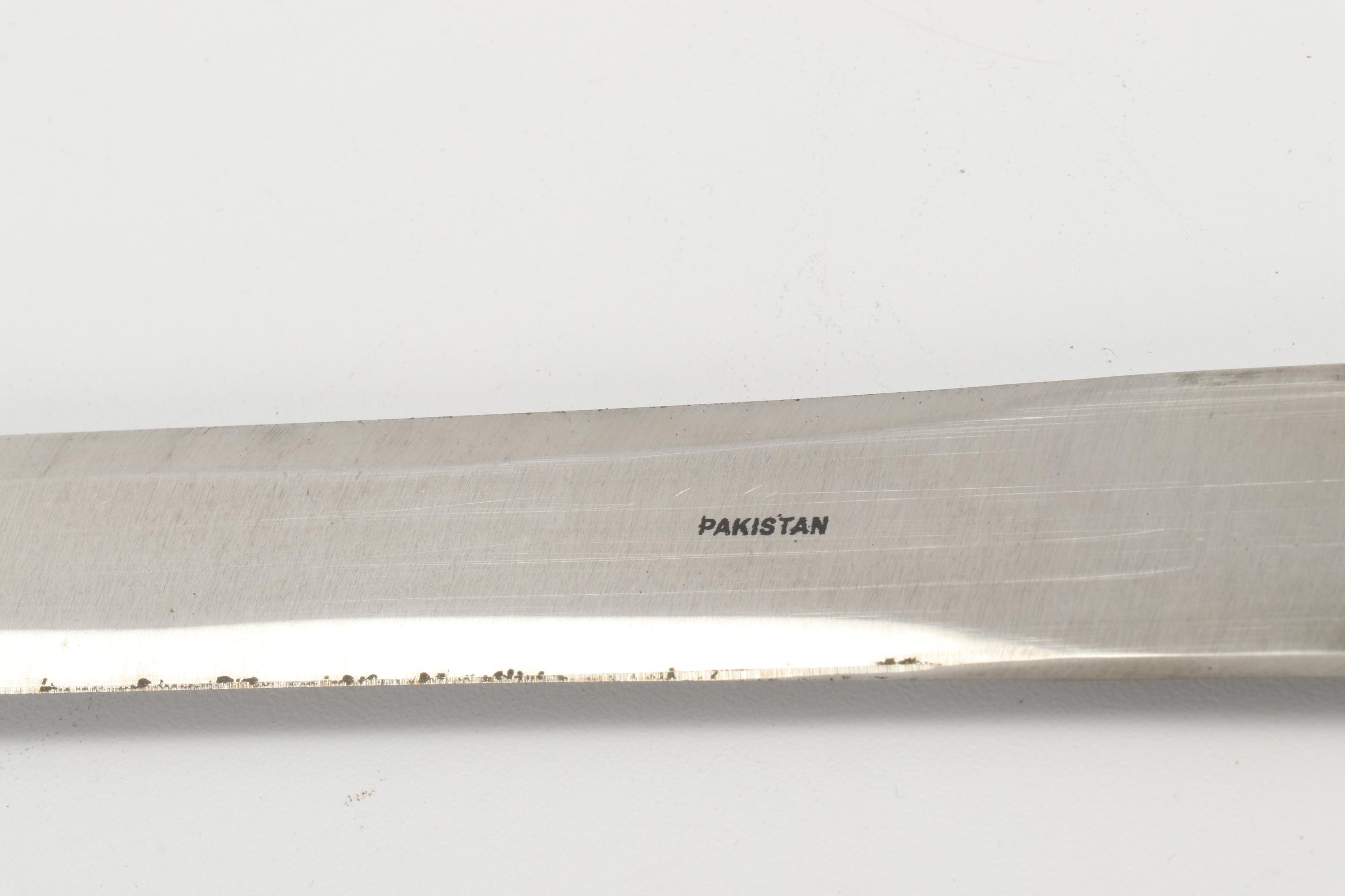 Pakistan Made Winged-Hilt Fantasy Sword with Embossed Leather Sheath