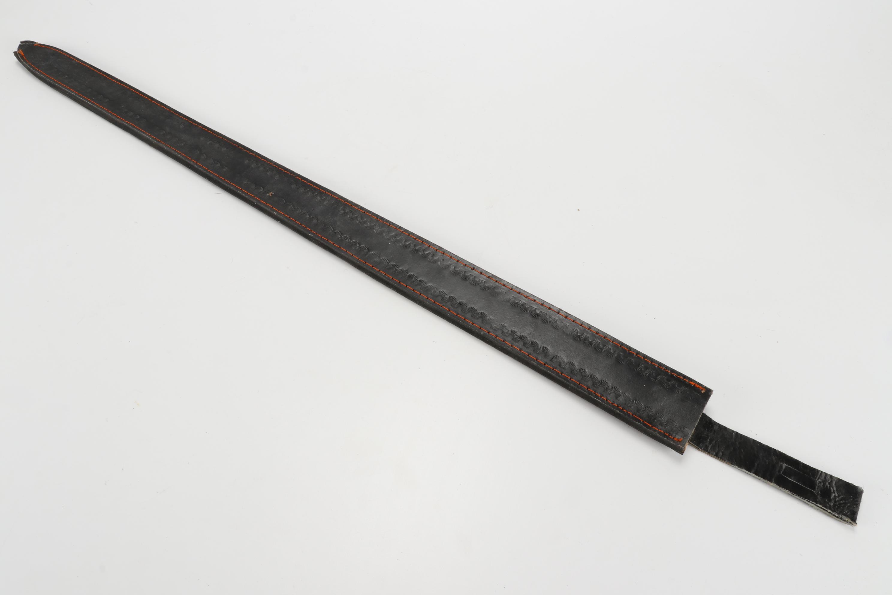 Pakistan Made Winged-Hilt Fantasy Sword with Embossed Leather Sheath