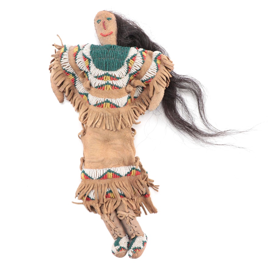 Lakota Style Seed Bead and Buckskin Doll