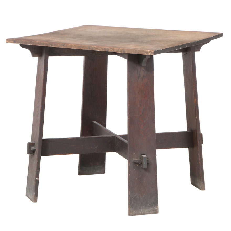 Arts and Crafts Oak Table, Attributed to Charles P. Limbert, circa 1910