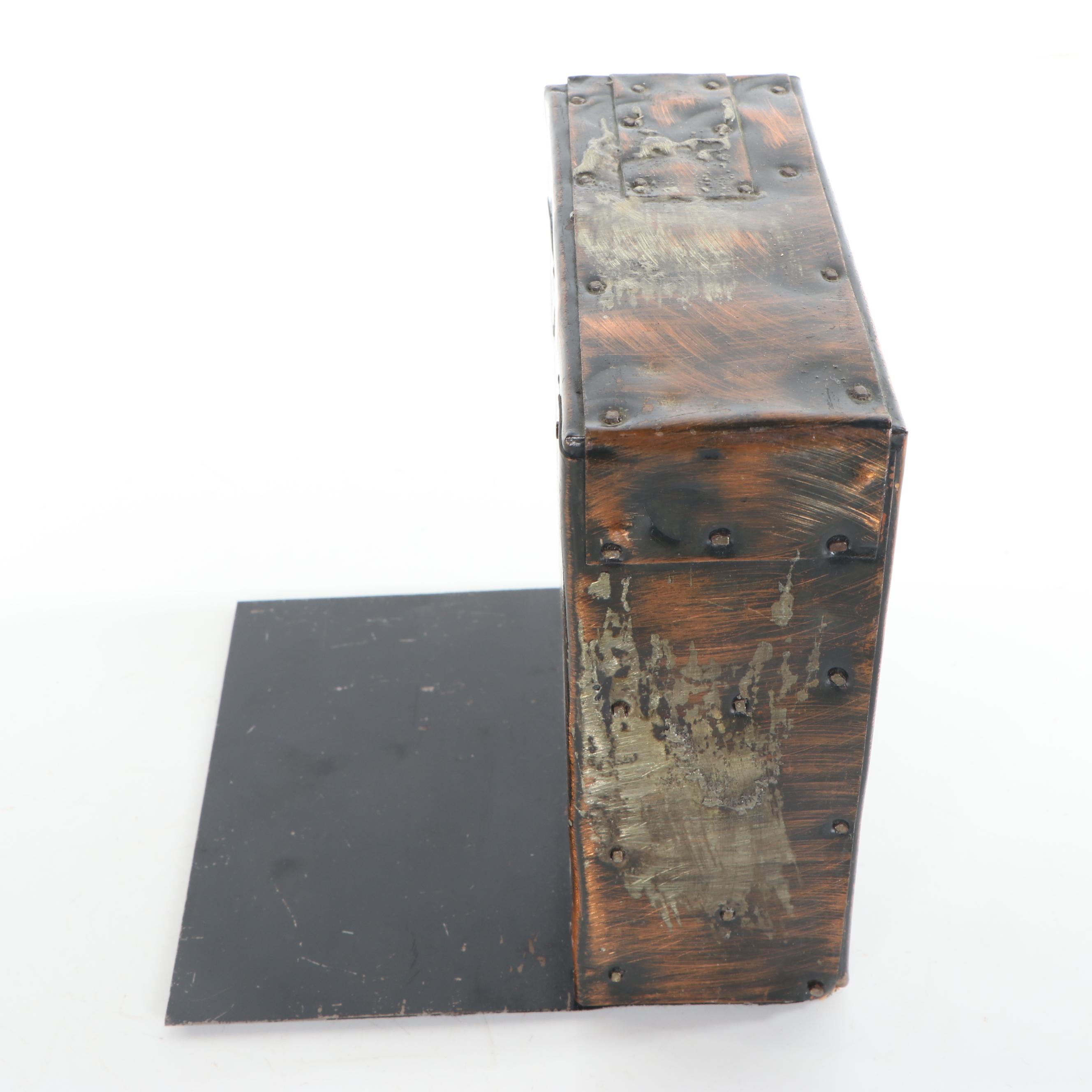 Paul Evans Copper-Plated Patchwork Bookend