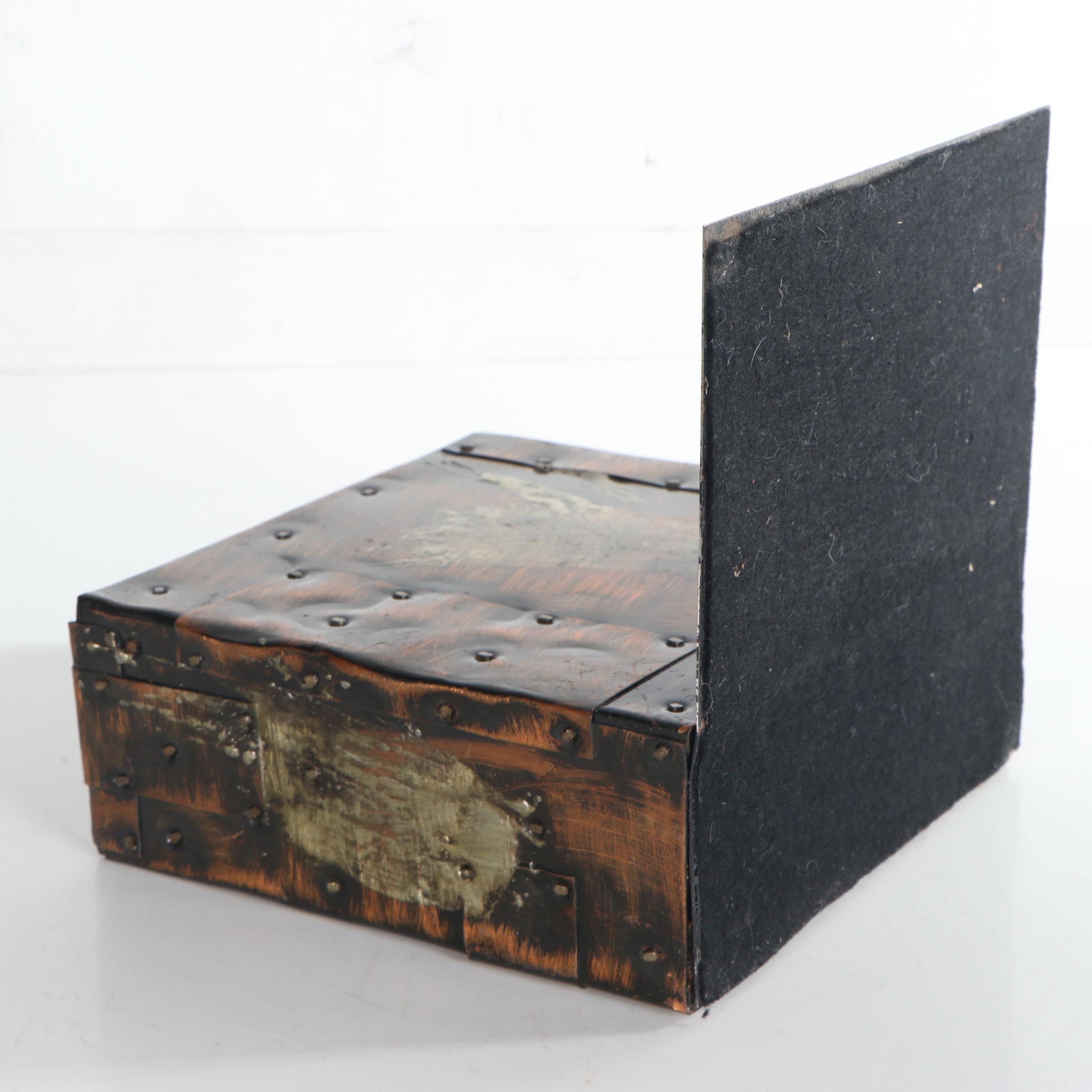 Paul Evans Copper-Plated Patchwork Bookend