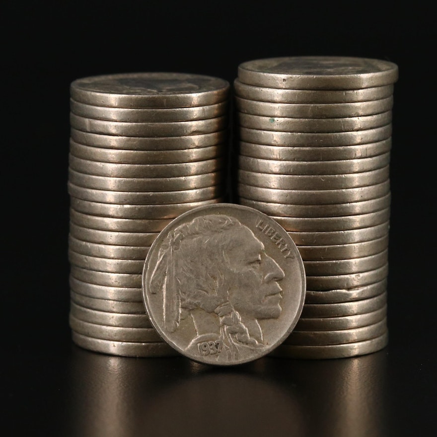 Roll of Forty 1937 Buffalo Nickels