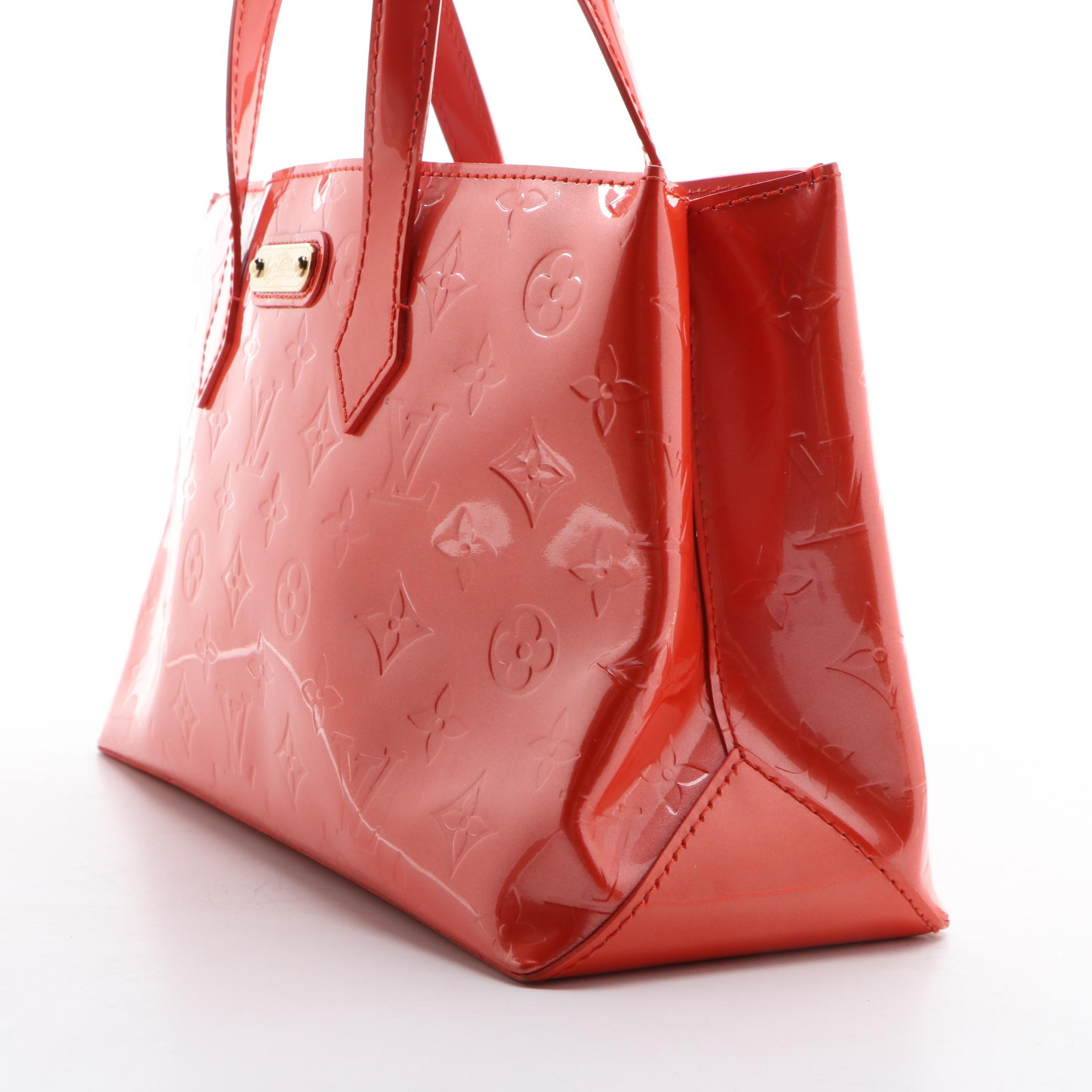 Louis Vuitton Wilshire PM in Orange Sunset Monogram Vernis Leather