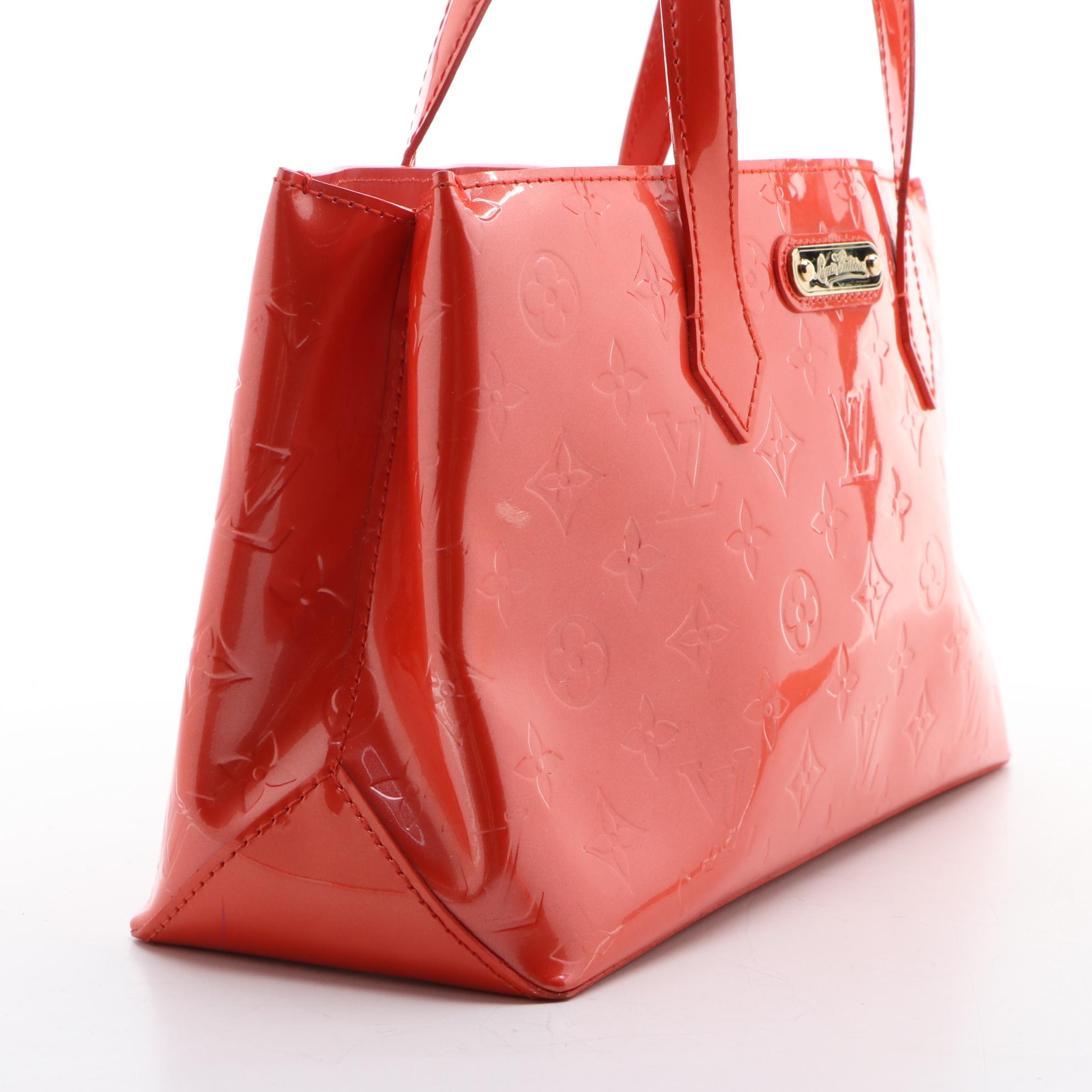 Louis Vuitton Wilshire PM in Orange Sunset Monogram Vernis Leather