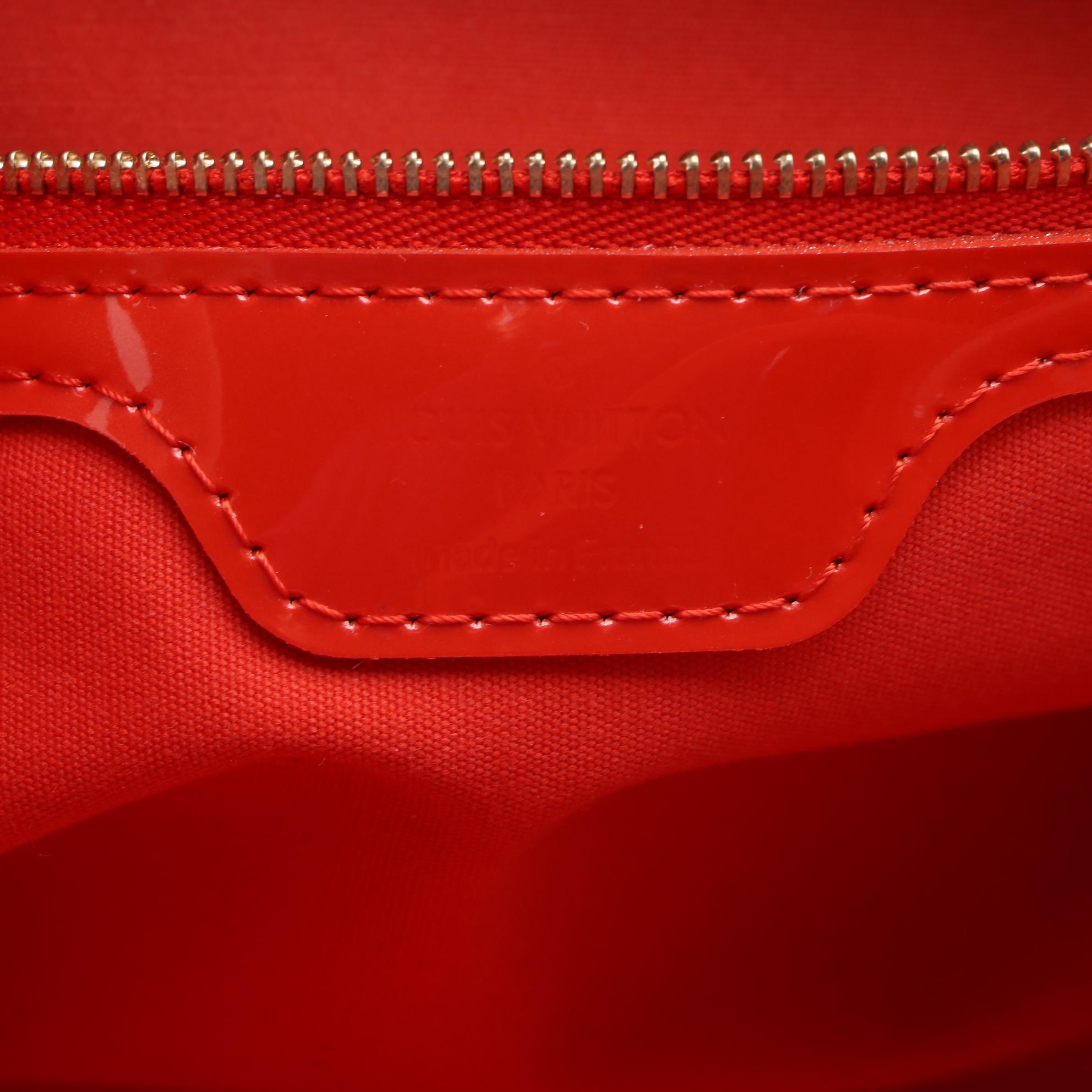 Louis Vuitton Wilshire PM in Orange Sunset Monogram Vernis Leather