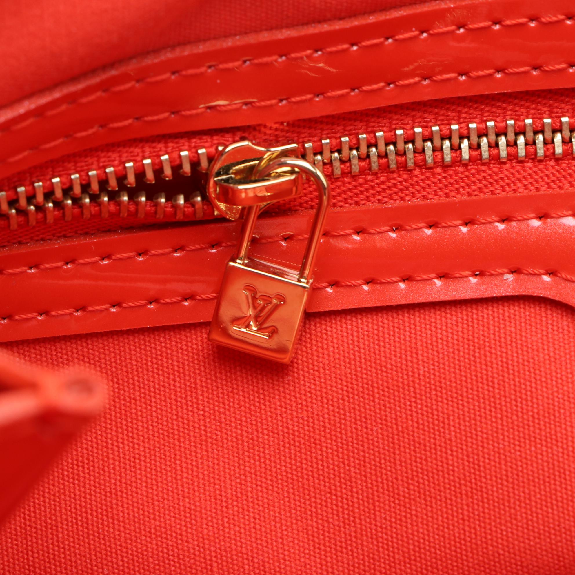 Louis Vuitton Wilshire PM in Orange Sunset Monogram Vernis Leather