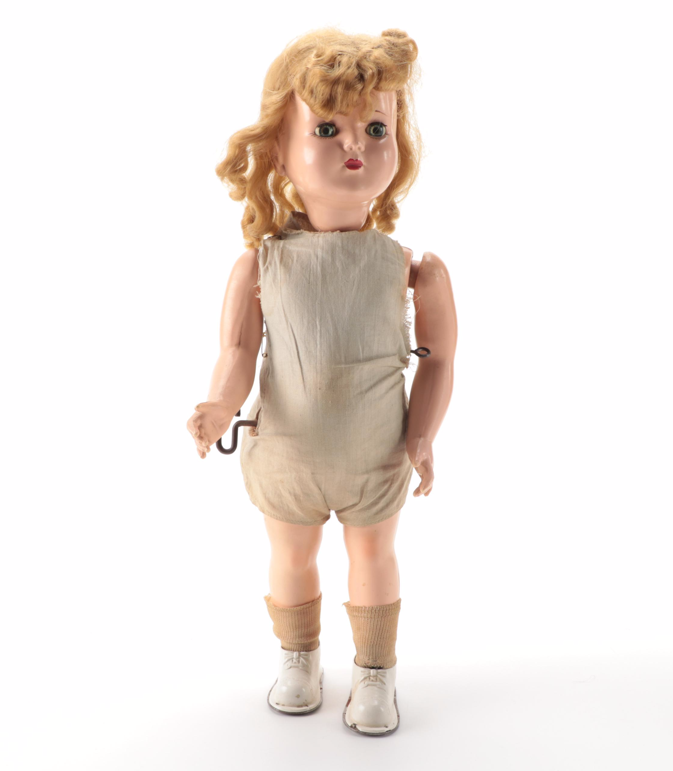 "Walking Wanda" Wind Up Doll with Additional Doll Parts, Vintage