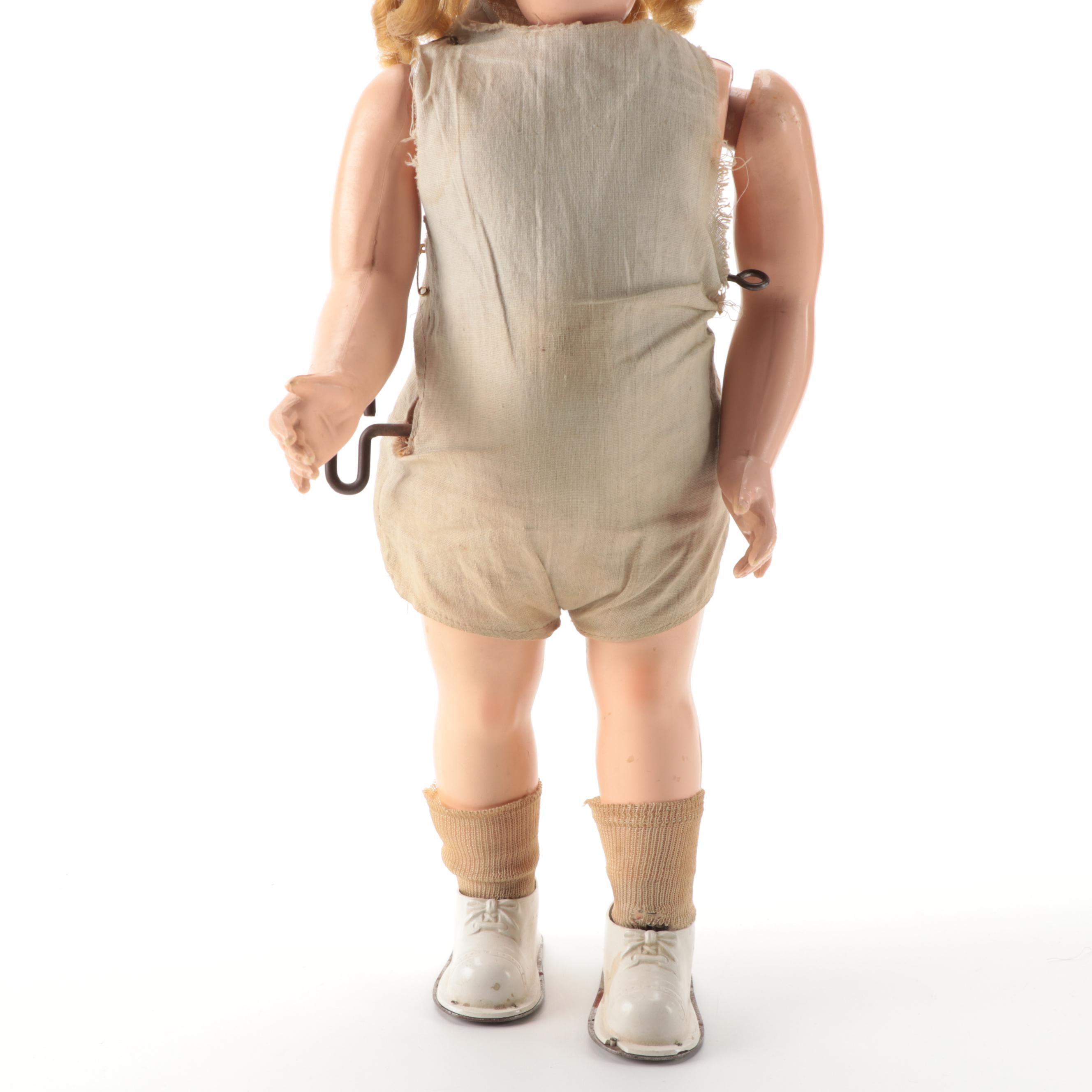 "Walking Wanda" Wind Up Doll with Additional Doll Parts, Vintage