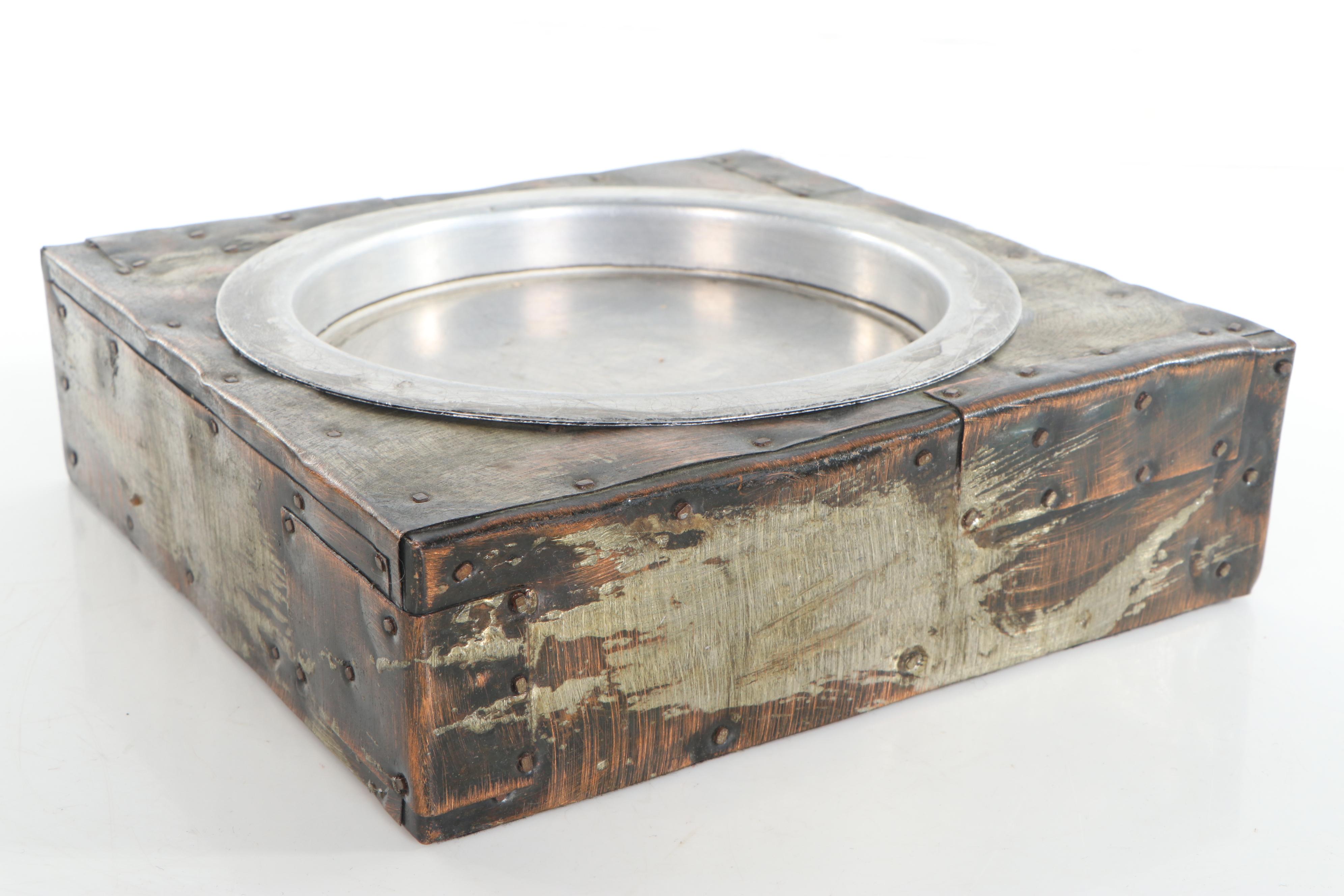 Paul Evans Copper-Plated Patchwork Ashtray