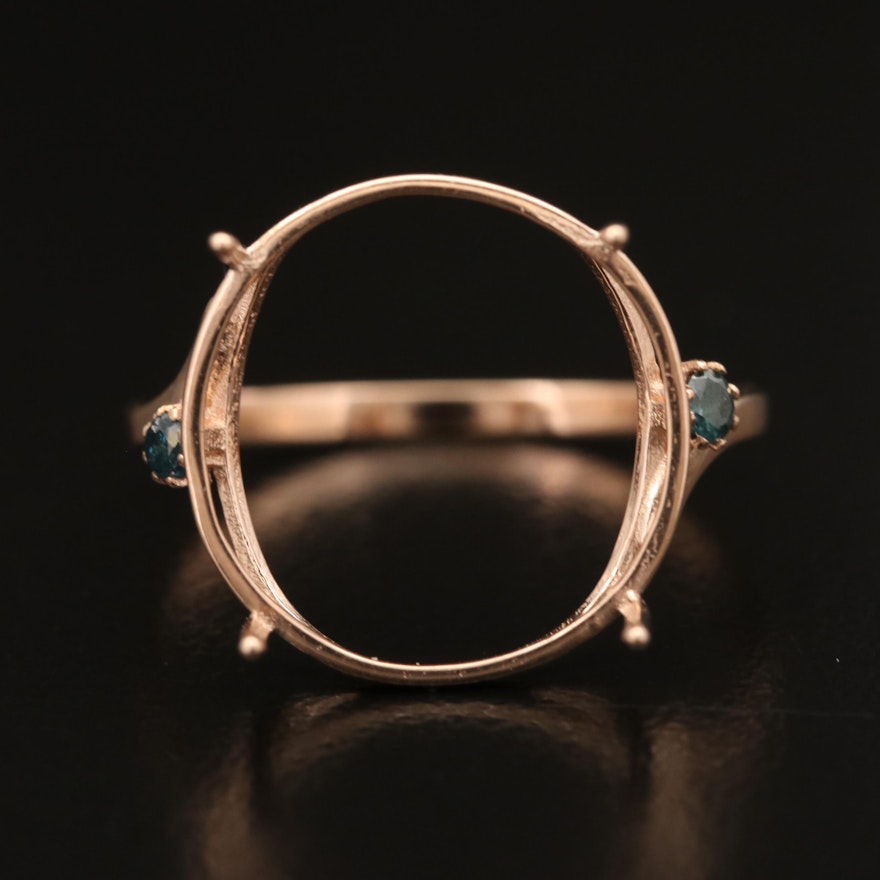 14K Rose Gold Semi-Mount Diamond Ring