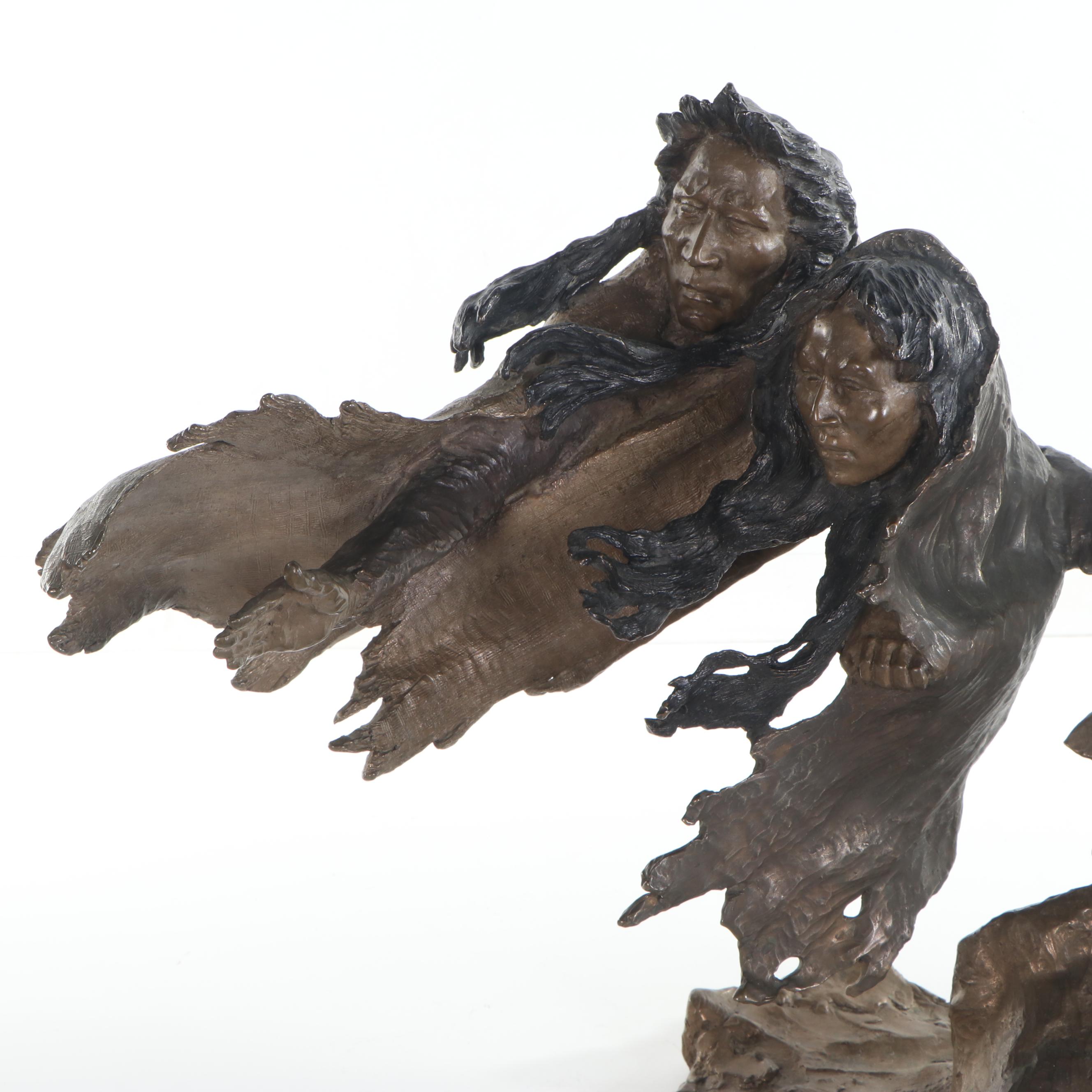 Mark Hopkins Bronze Sculpture "Broken Treaty," circa 1993