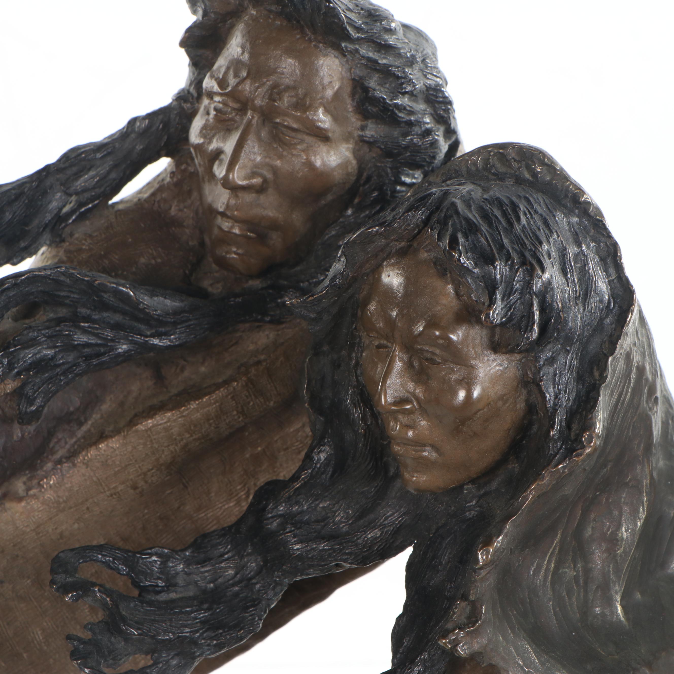 Mark Hopkins Bronze Sculpture "Broken Treaty," circa 1993