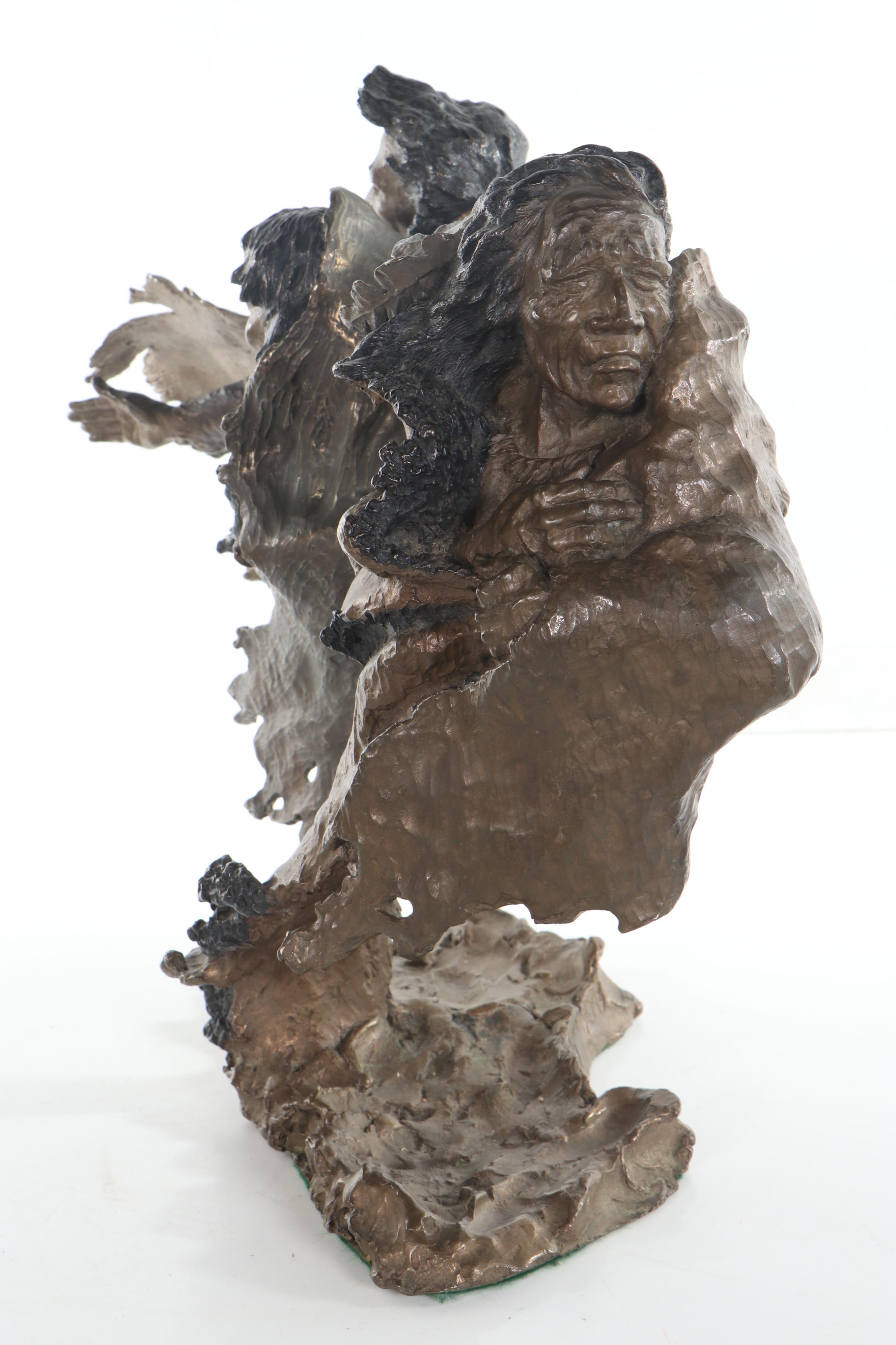 Mark Hopkins Bronze Sculpture "Broken Treaty," circa 1993