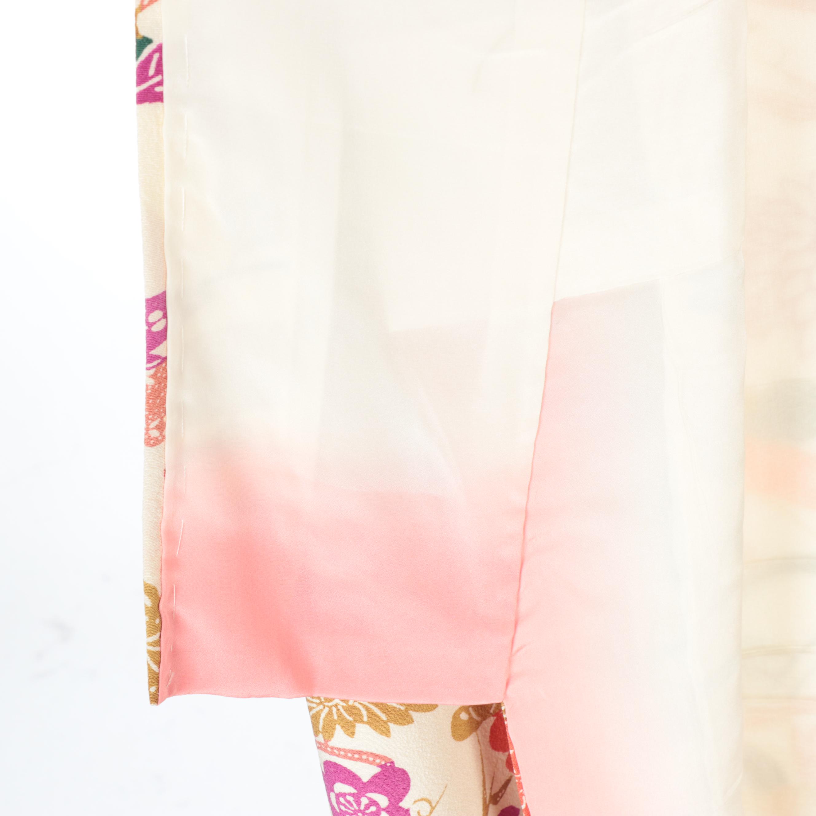 Scenic Foliate Ume, Seigaiha and and Sasanoha Colorful Komon Kimono