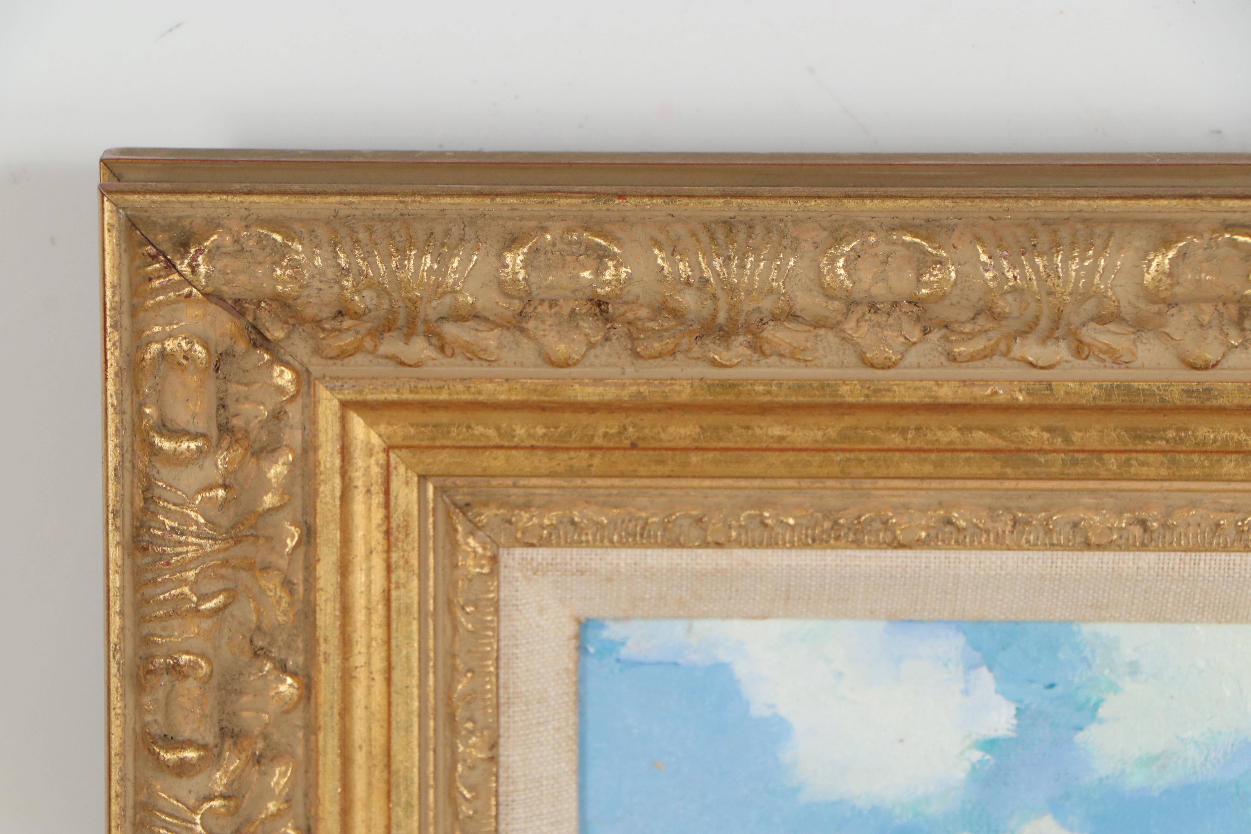 Beach Scene Oil Painting, Late 20th Century