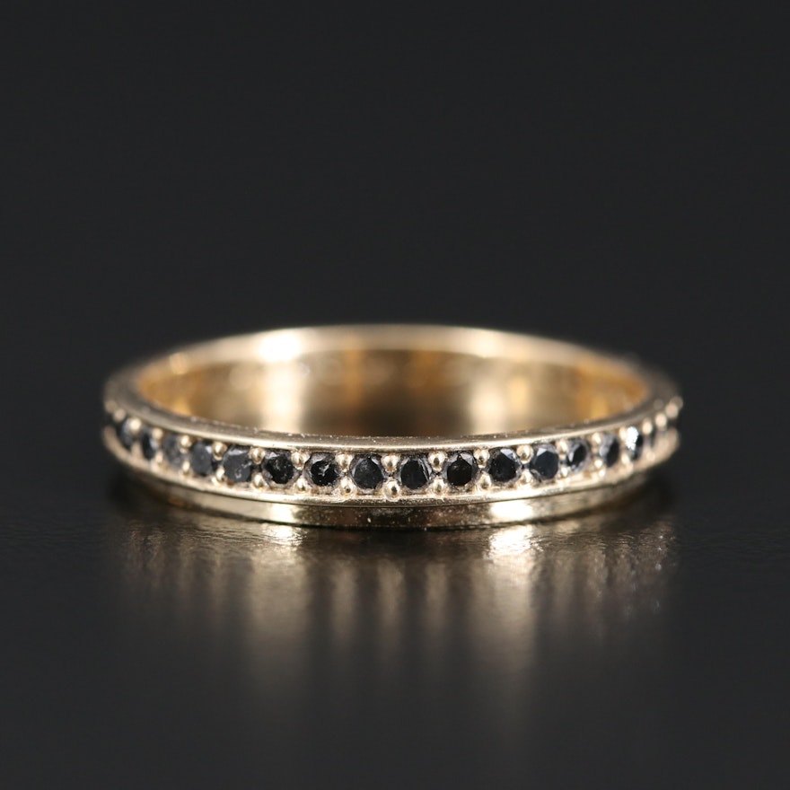 14K Black Diamond Eternity Band