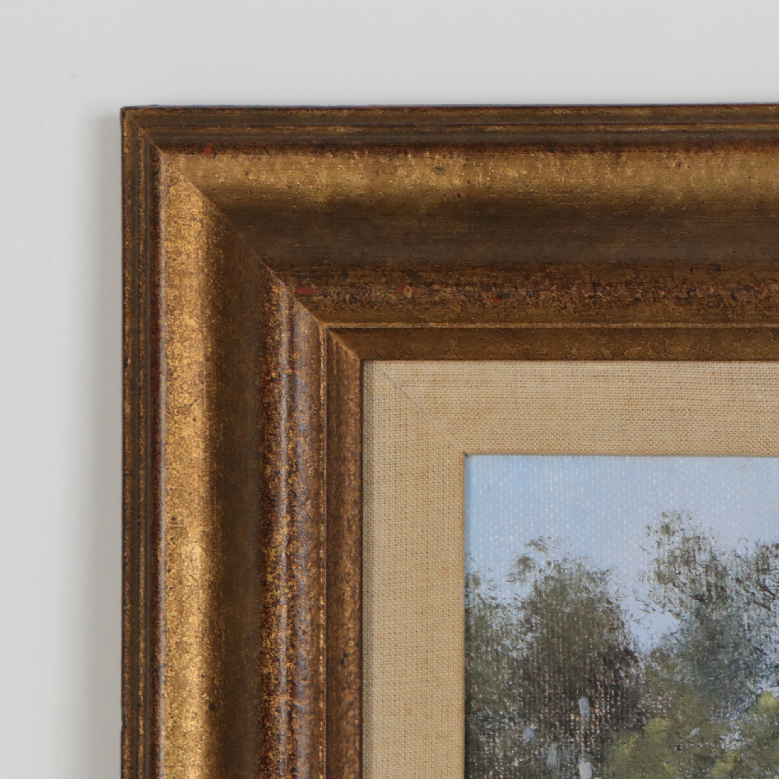 Giuseppe Torella Oil Painting "Path to Village," Late 20th Century