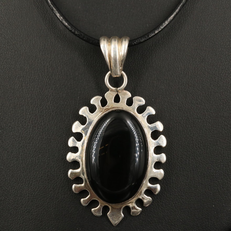 Sterling Silver Black Onyx Necklace