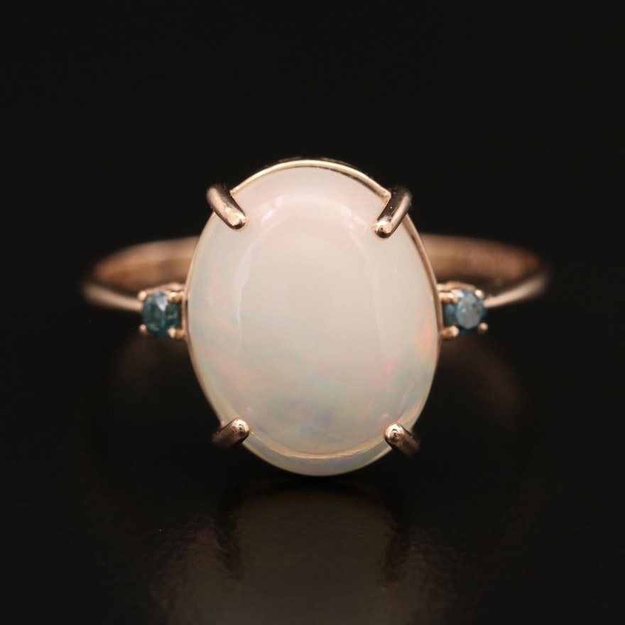 14K Opal and Diamond Ring