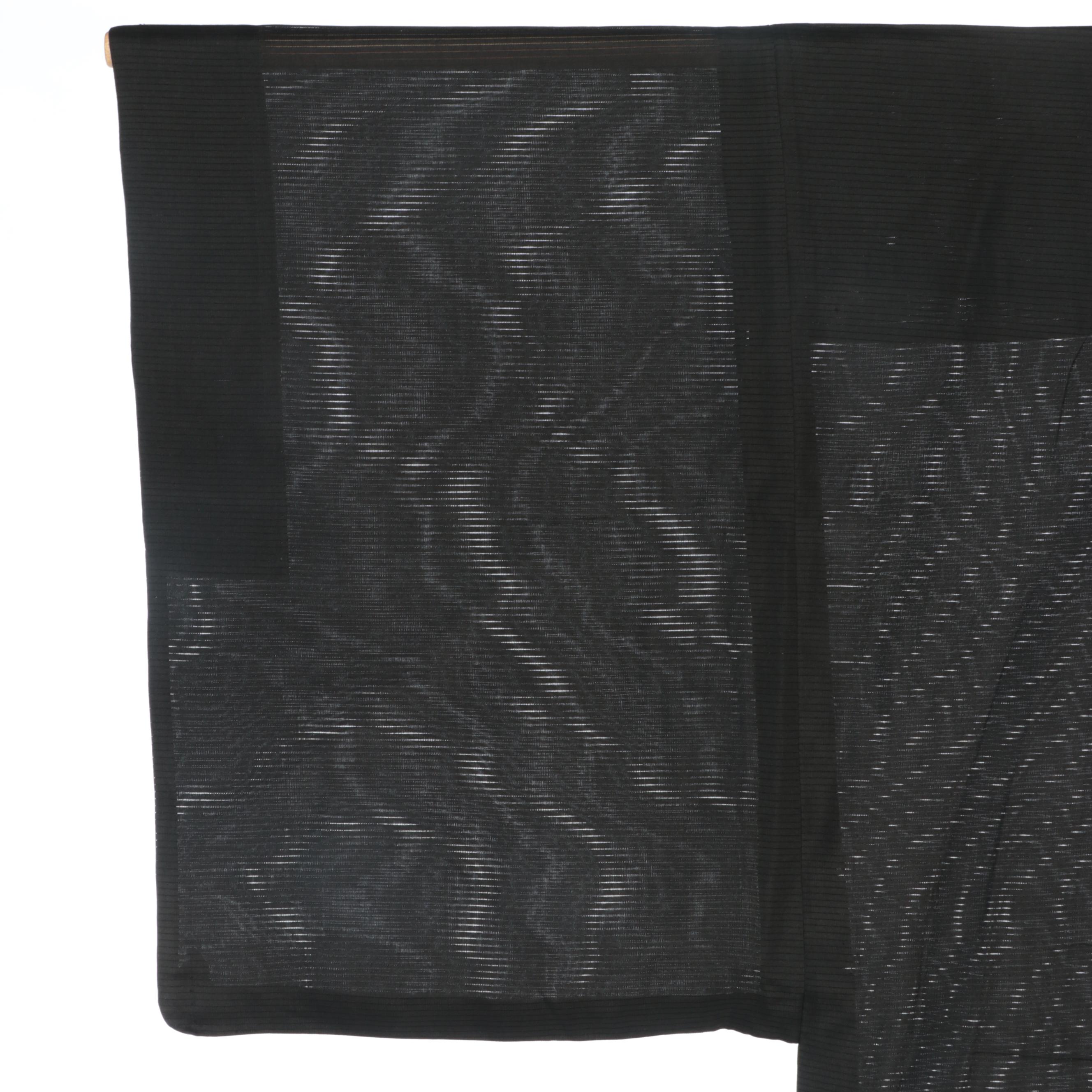 Men's Black Ro Woven Natsu Haori with Himo