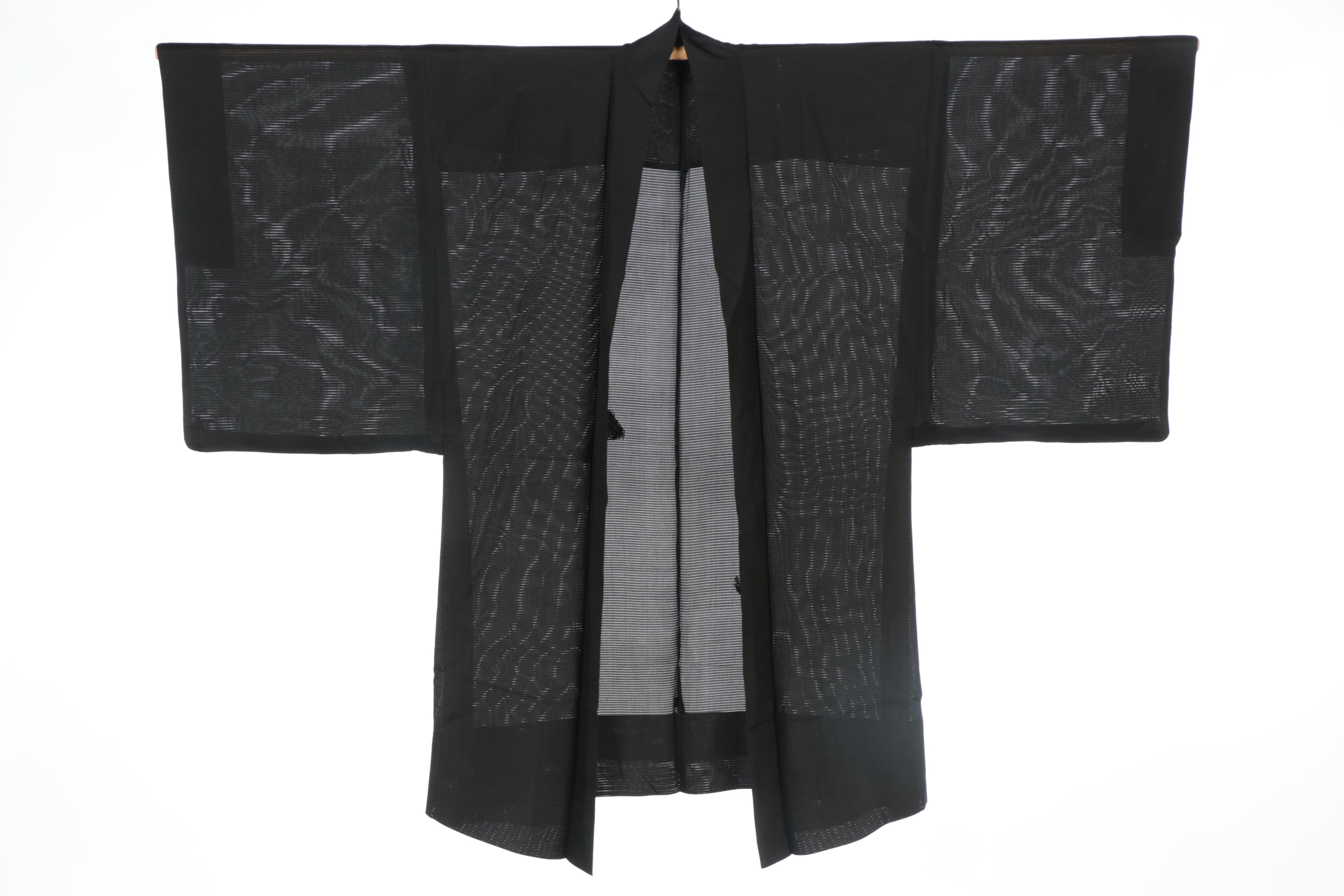 Men's Black Ro Woven Natsu Haori with Himo