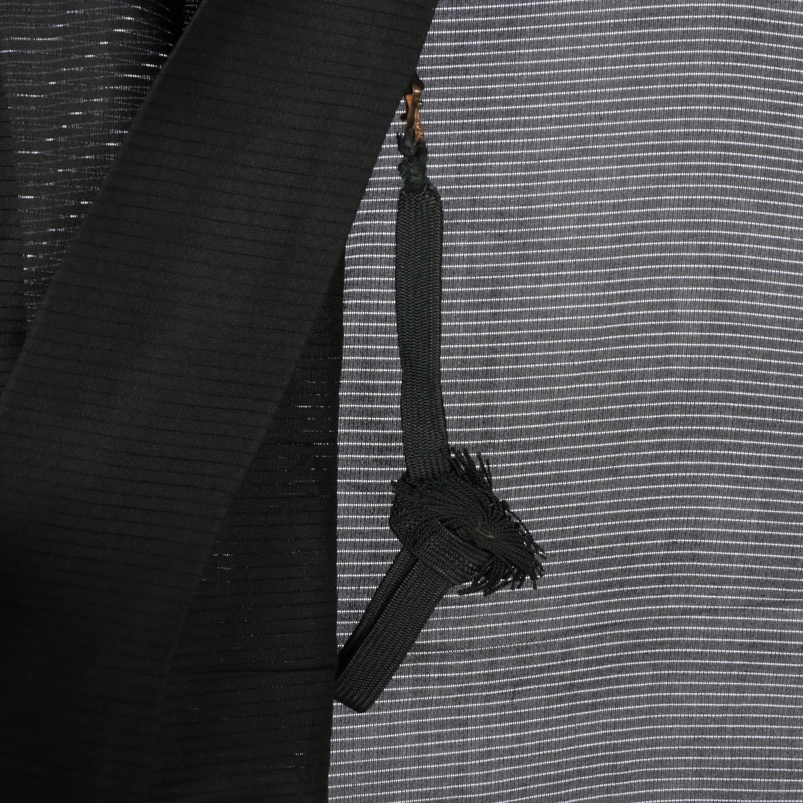 Men's Black Ro Woven Natsu Haori with Himo