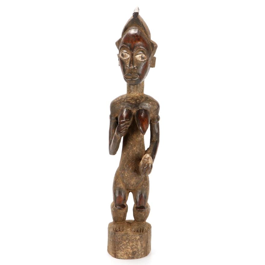 Baule Style Carved Wood Figure, Côte d'Ivoire
