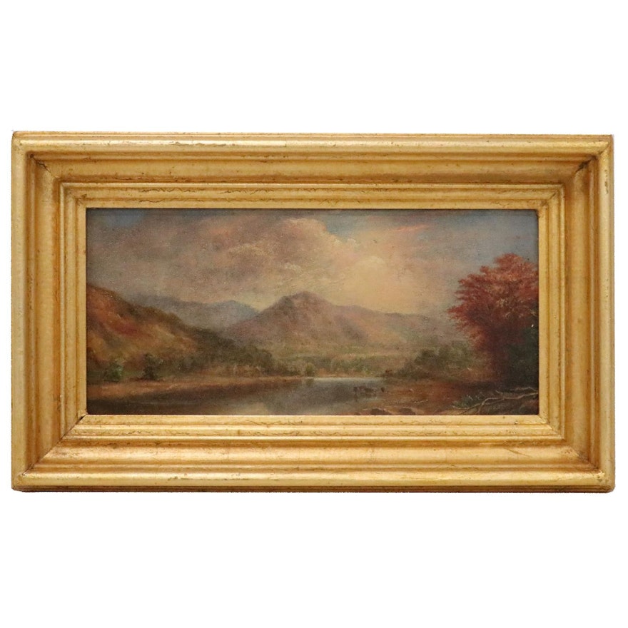 Landscape Painting of Mountains, Early 20th Century