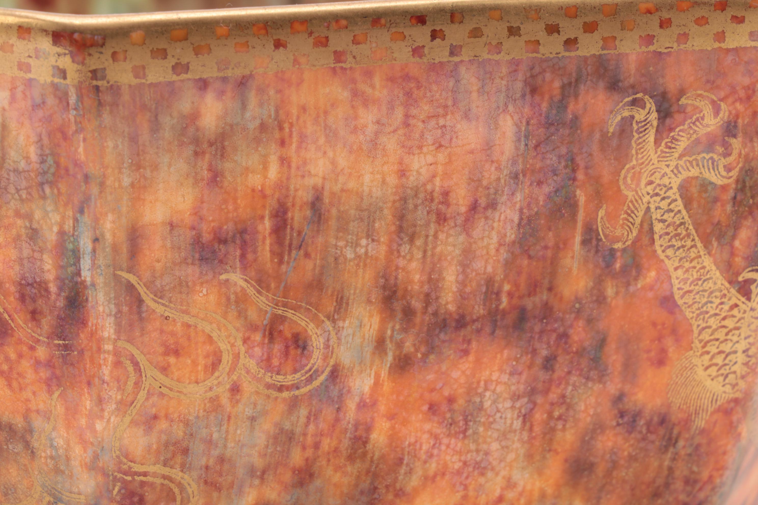 Wedgwood "Fairyland" Dragon Luster Octagonal Centerpiece Bowl, Early 20th C.