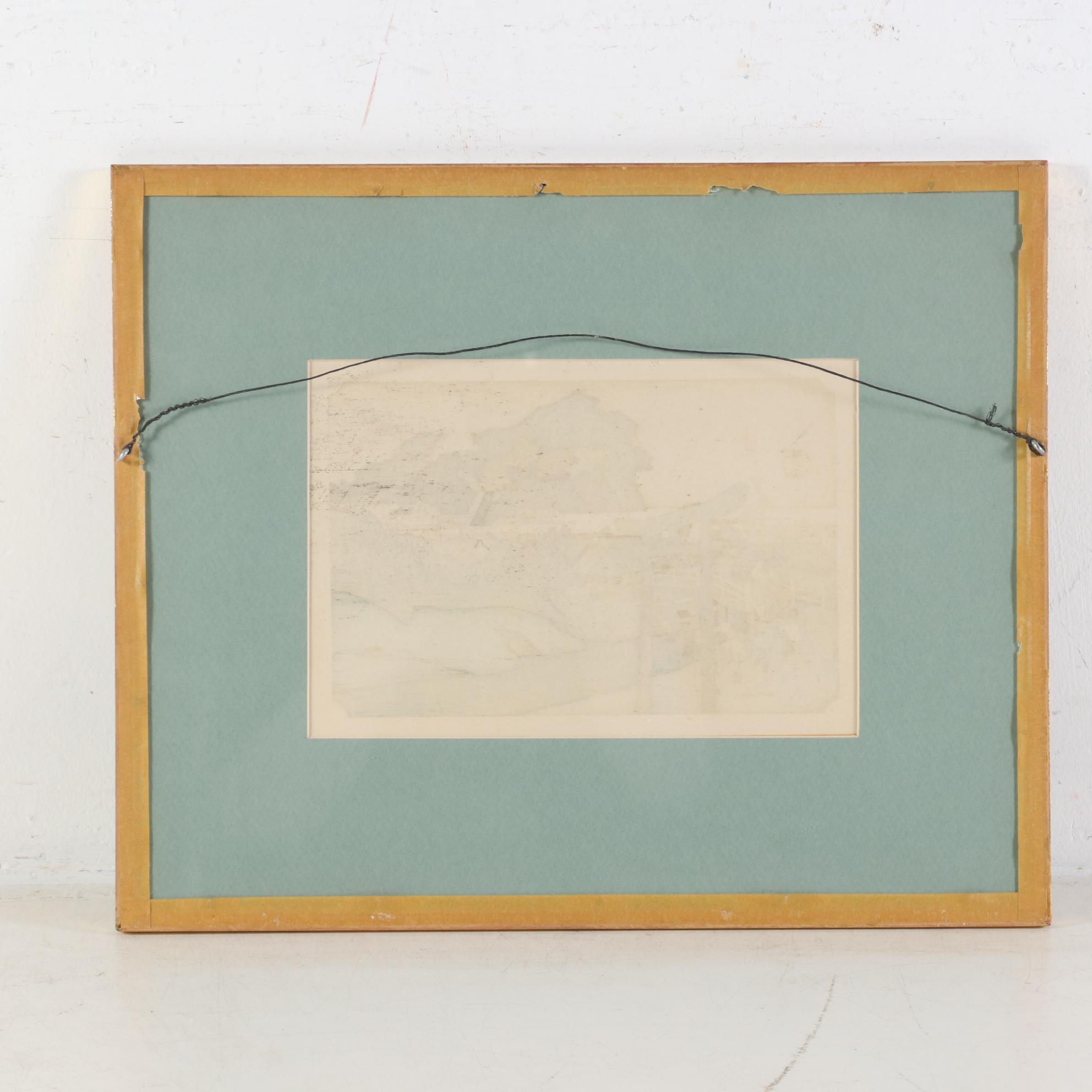 Ukiyo-e Woodblock after Hiroshige "Fujisawa: Yugyoji," 20th Century