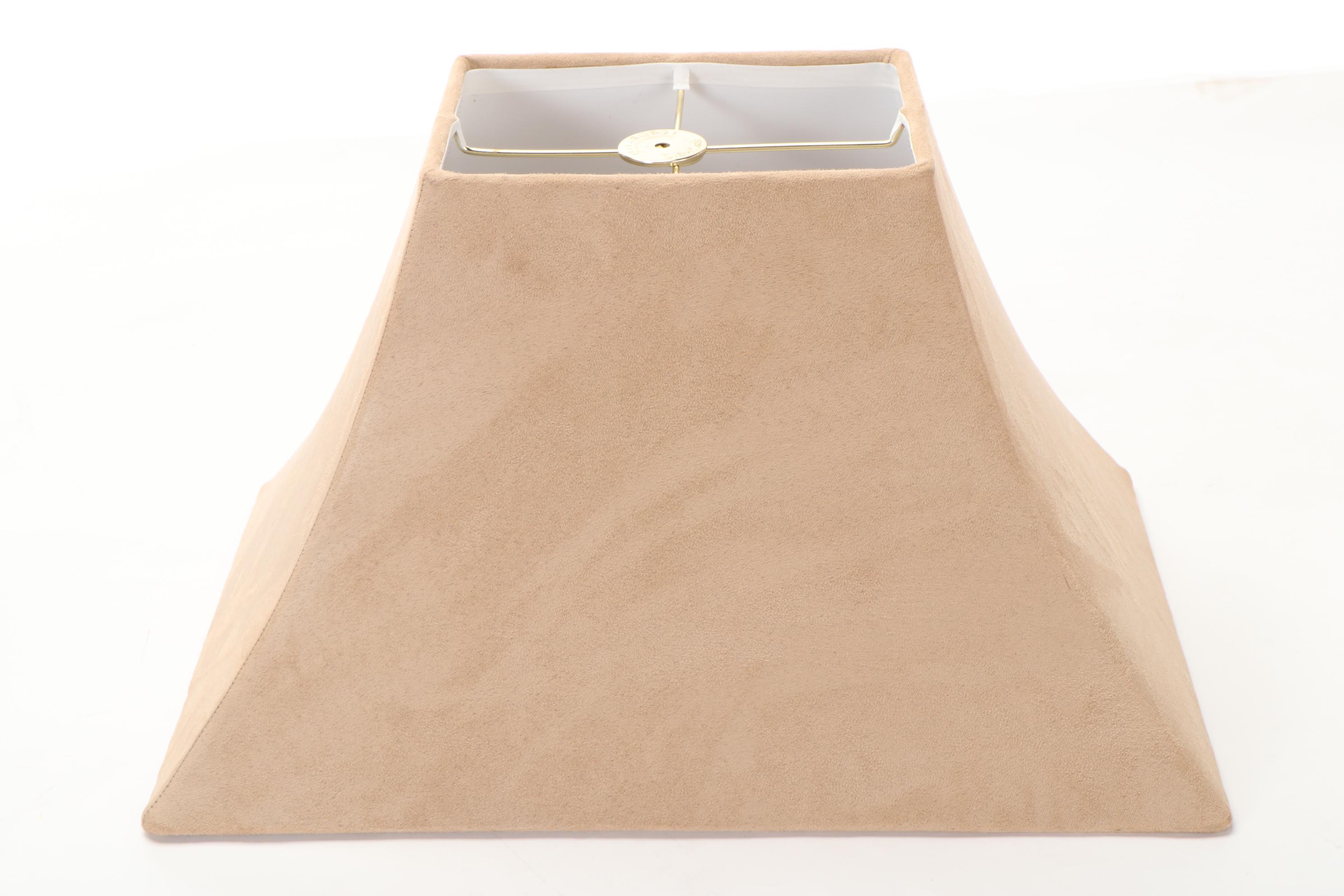 Patinated Tang Style Horse Table Lamp with Ultrasuede Lamp Shade