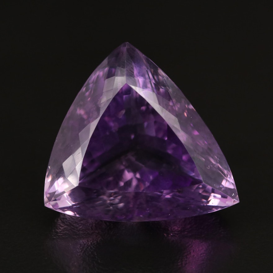 Loose 61.20 CT Triangle Faceted Amethyst