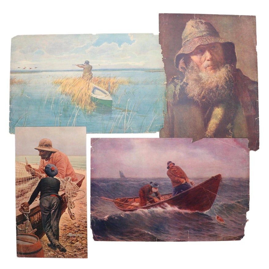 Offset Lithographs from The Chicago Tribune of Fishermen