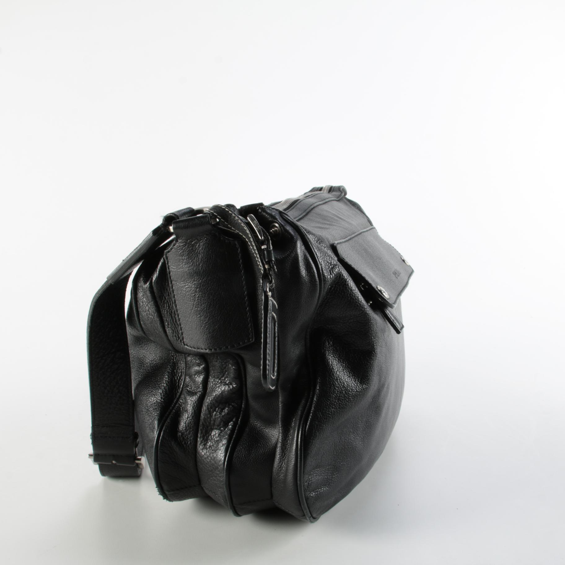 Prada Two-Way Shoulder Bag in Black Leather
