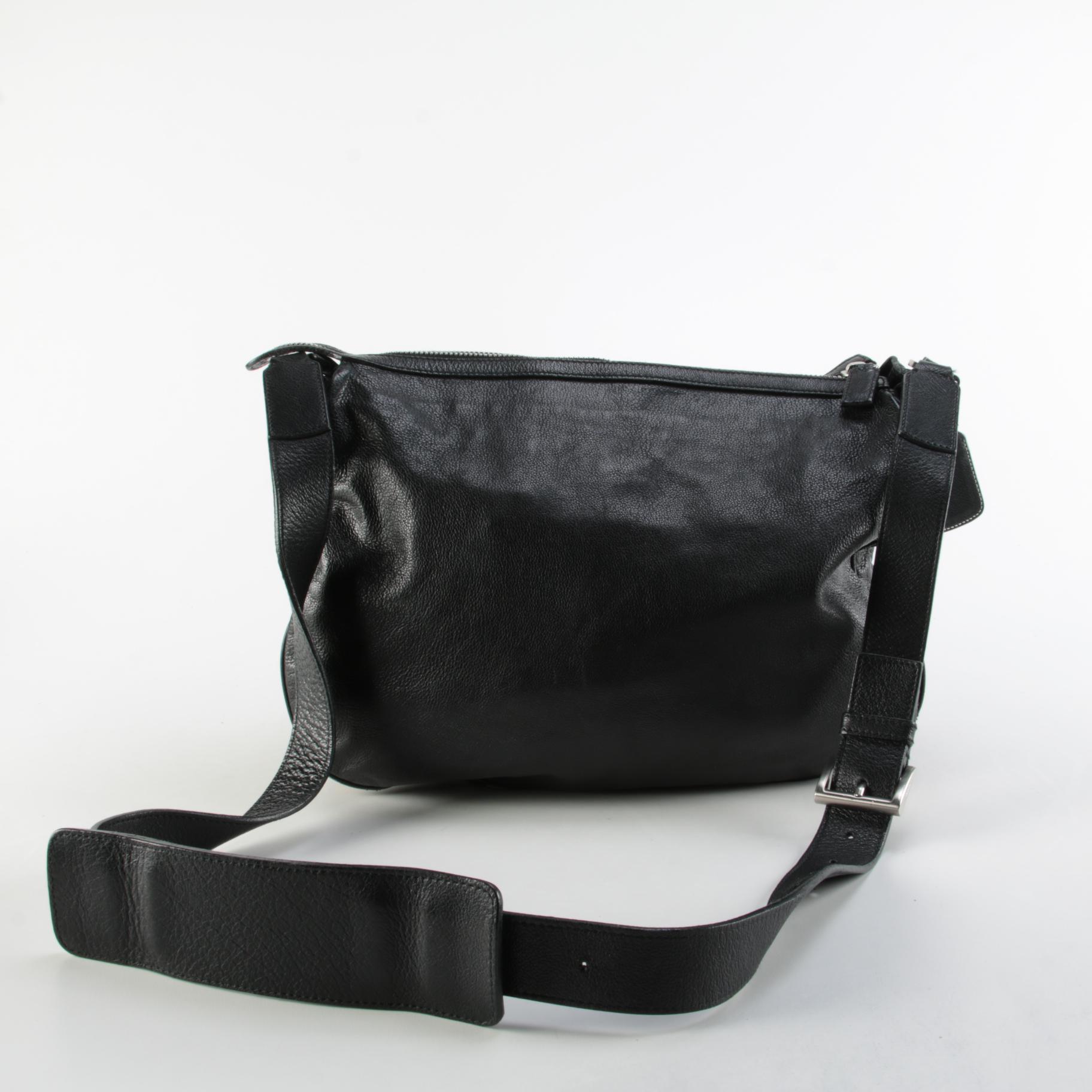 Prada Two-Way Shoulder Bag in Black Leather