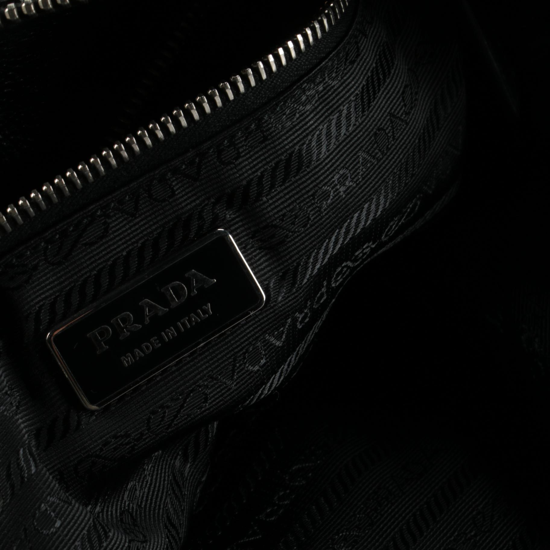 Prada Two-Way Shoulder Bag in Black Leather