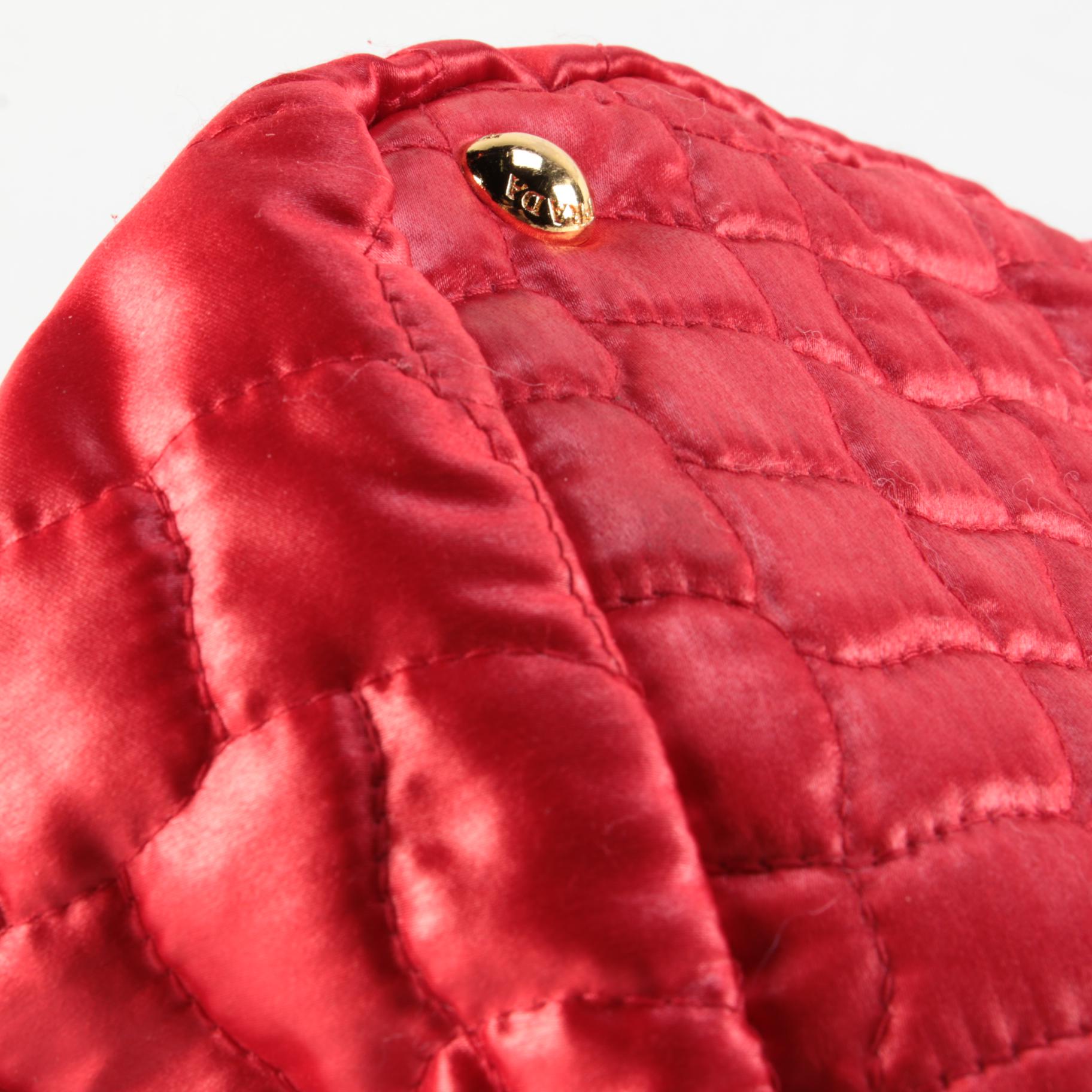 Prada Quilted Tessuto Impuntu Two-Way Tote in Red Nylon