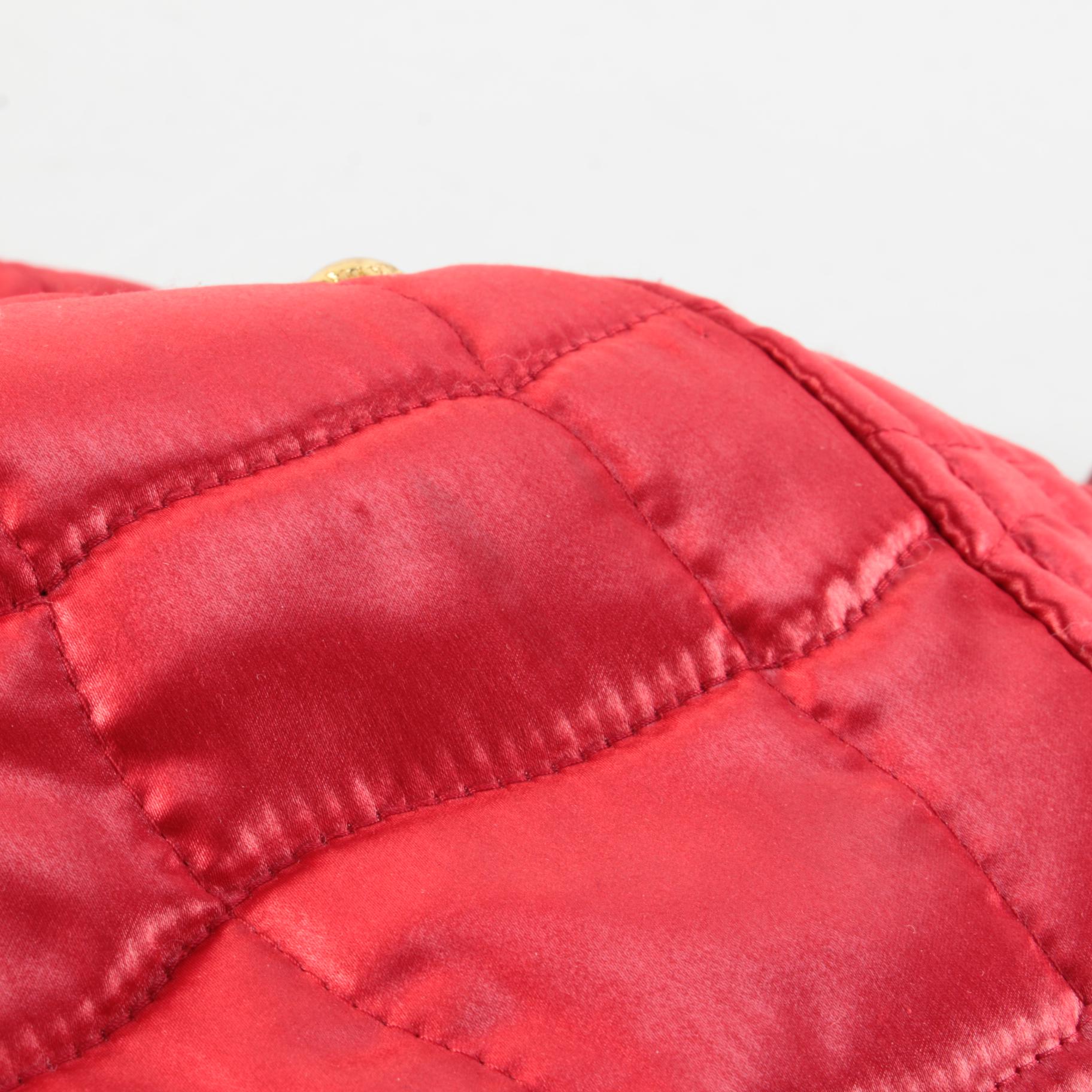 Prada Quilted Tessuto Impuntu Two-Way Tote in Red Nylon