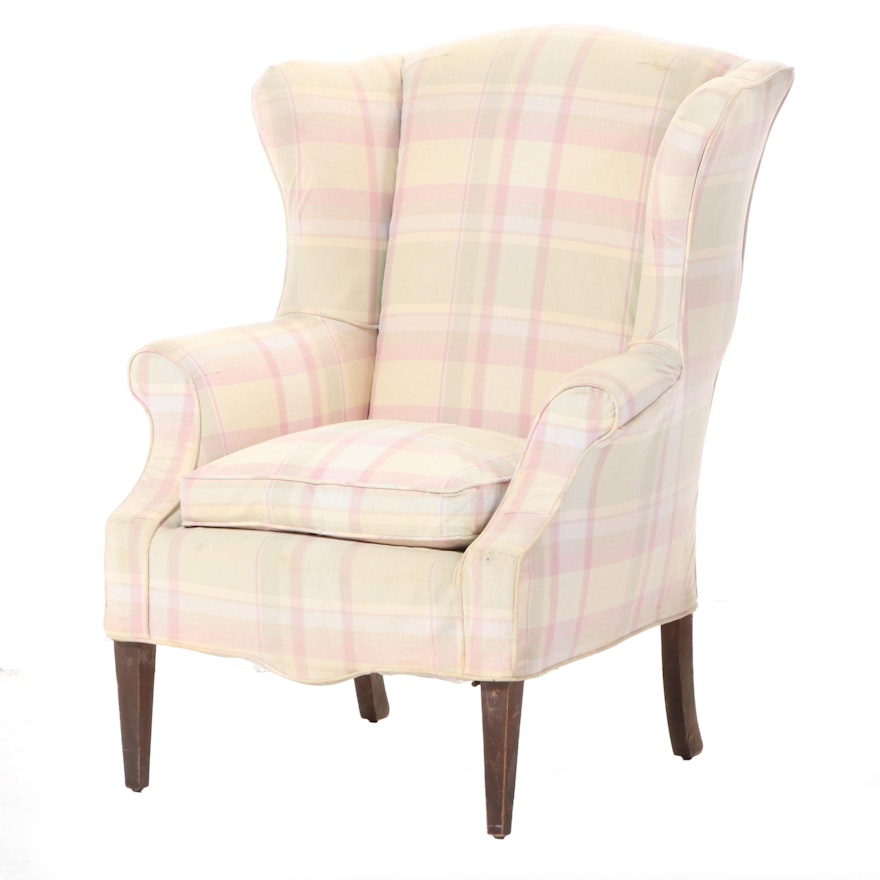 Hepplewhite Style Wingback Chair, Mid-20th Century